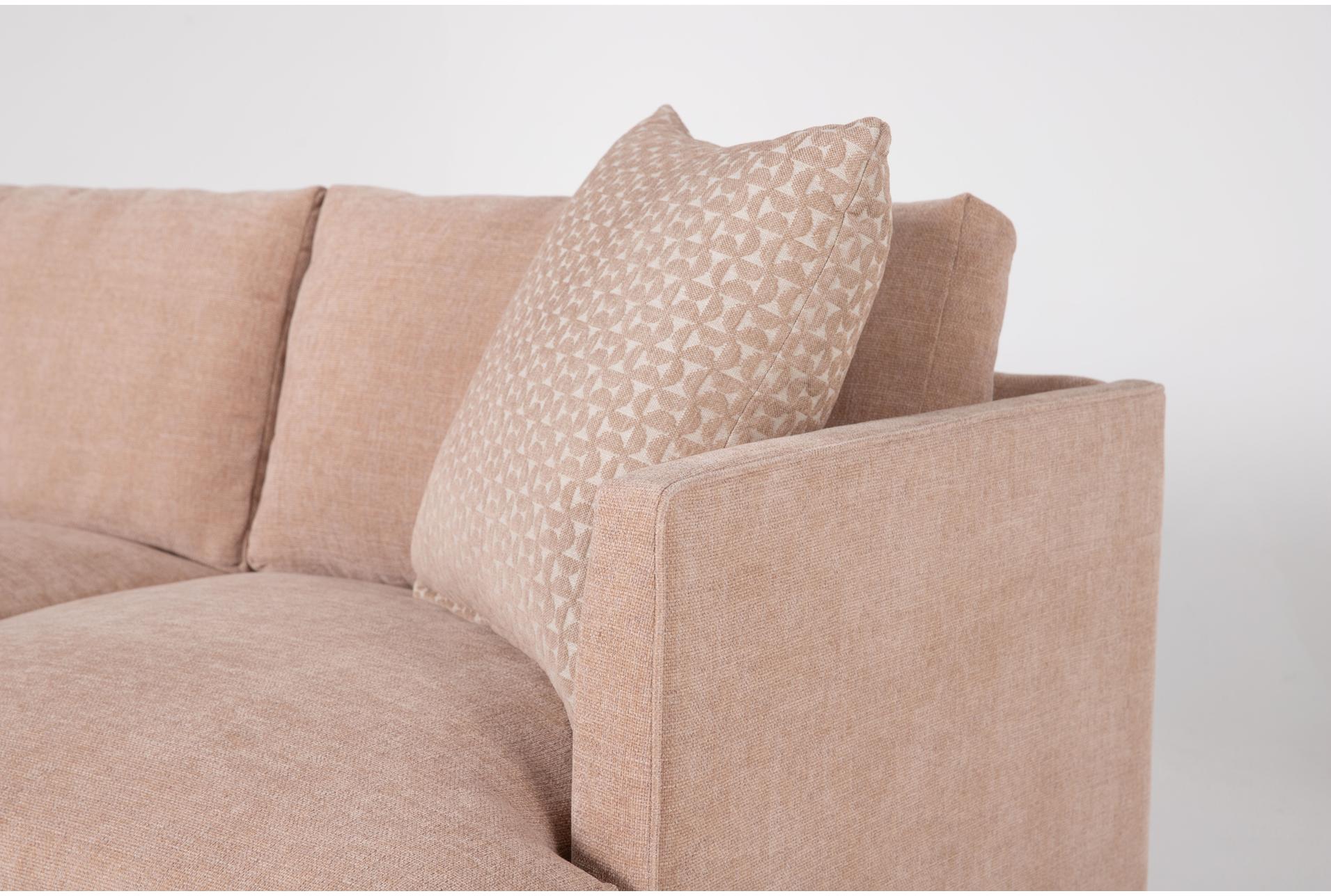 adeline iii 109" pink beige 2 piece fabric l-shaped sectional | left facing armless chaise | modular 9 adeline iii 109" pink beige 2 piece fabric l-shaped sectional | left facing armless chaise | modular