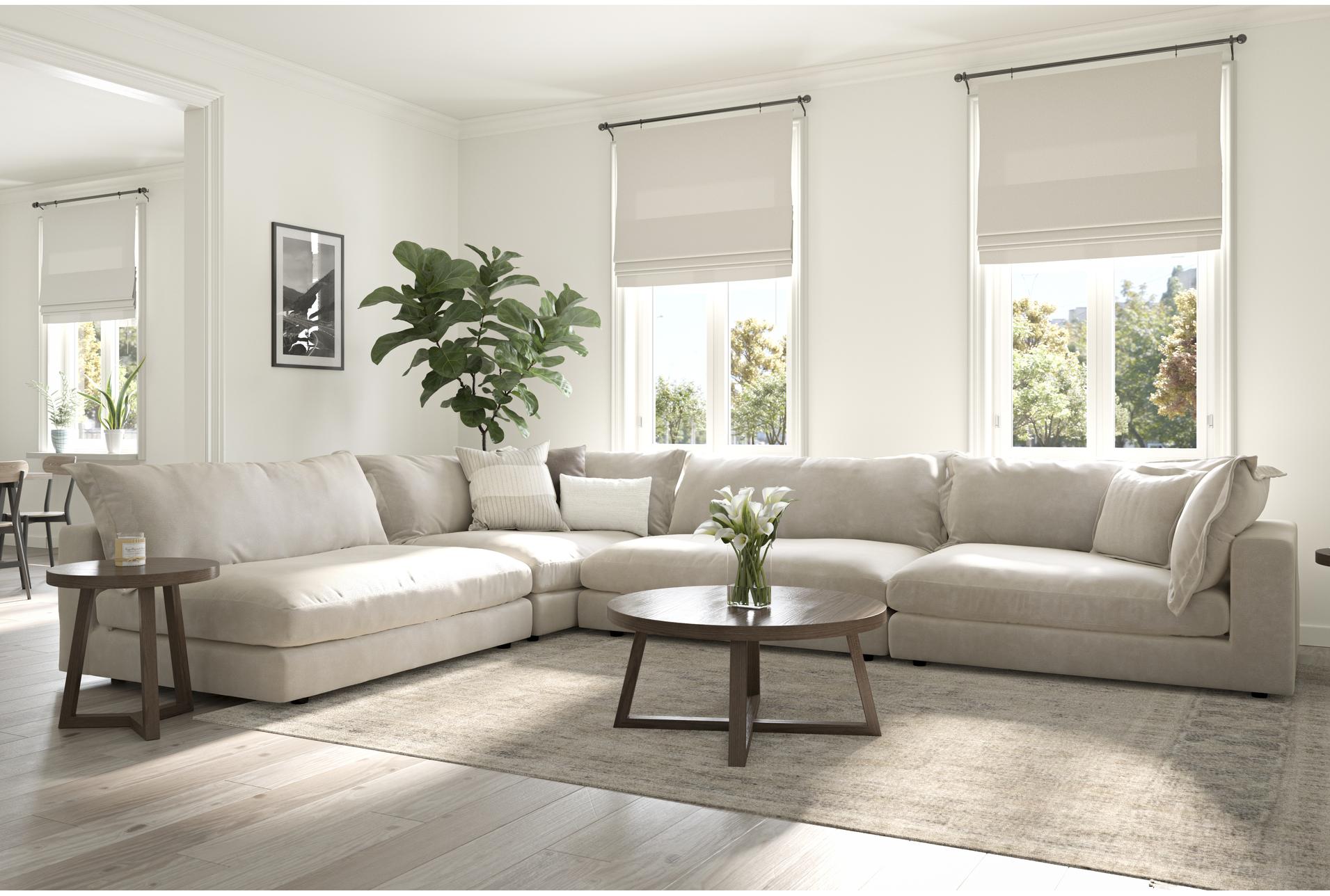 supreme lounger beige cobblestone natural fabric 4 piece oversized modular l-shaped sectional | reversible 14 supreme lounger beige cobblestone natural fabric 4 piece oversized modular l-shaped sectional | reversible