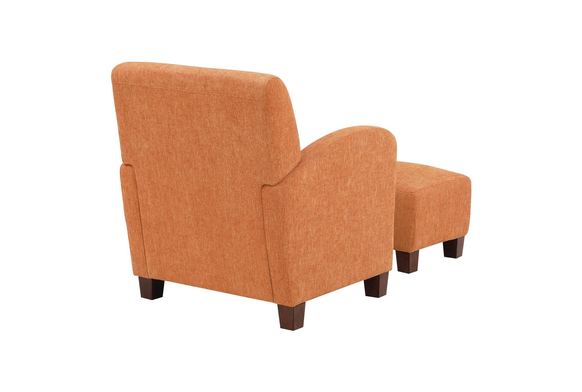 aiden orange herringbone fabric arm chair & ottoman set | solid | high performance fabric | reading | with arms | club 5 aiden orange herringbone fabric arm chair & ottoman set | solid | high performance fabric | reading | with arms | club