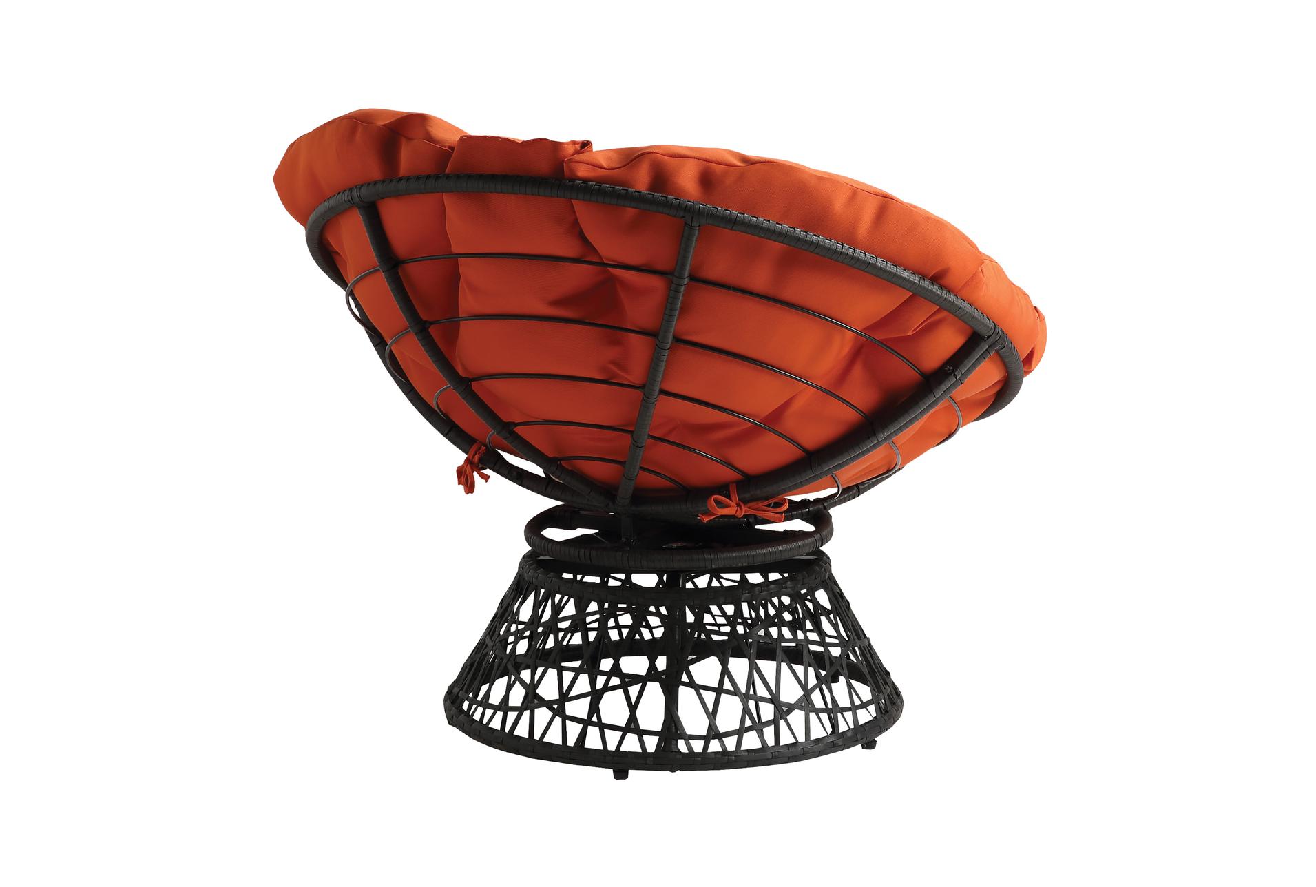 soleil orange fabric swivel papasan chair with dark grey wicker frame | high performance fabric | solid | armless 5 soleil orange fabric swivel papasan chair with dark grey wicker frame | high performance fabric | solid | armless