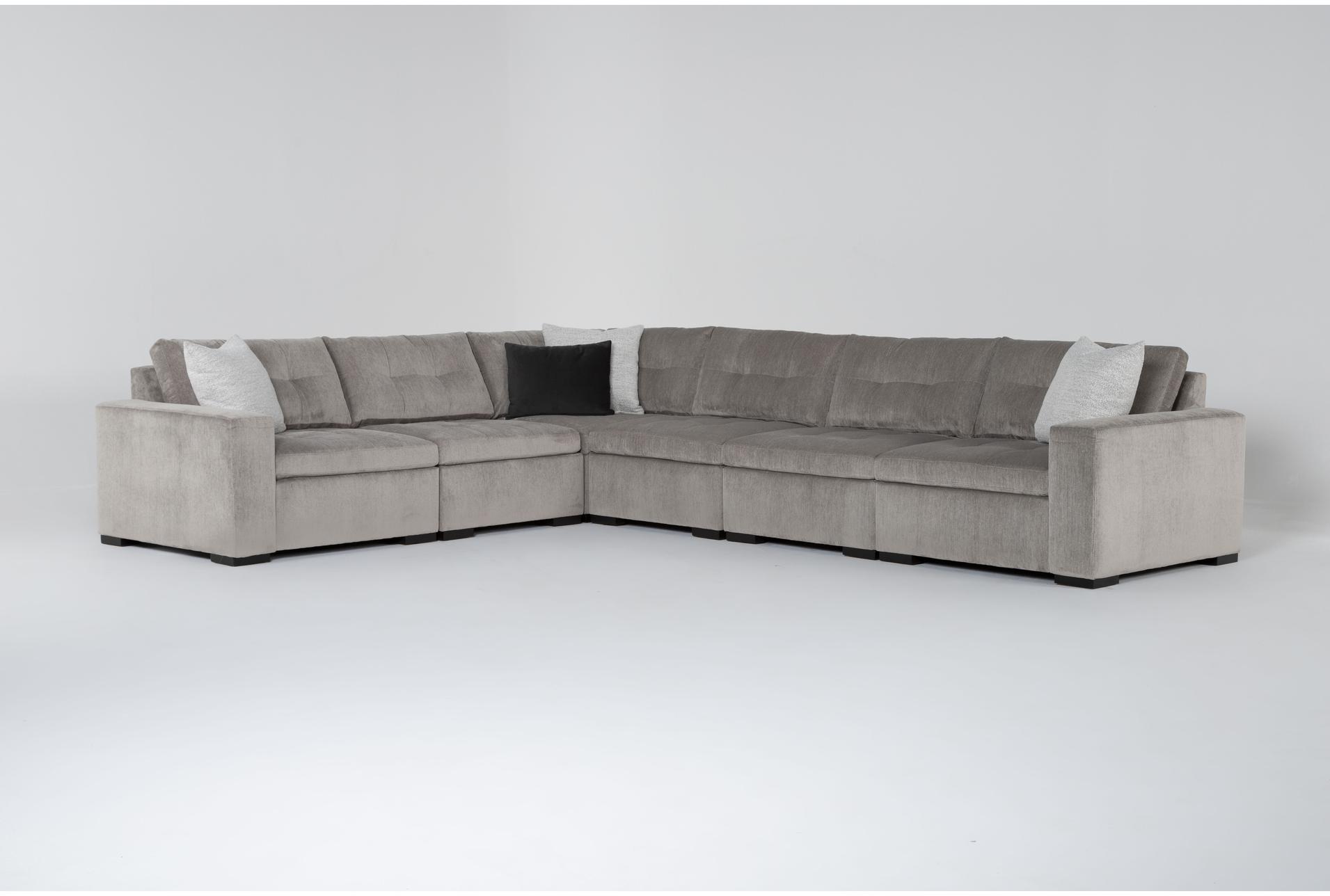 pearce modular 147" grey fabric 6 piece sectional | symmetrical 1 pearce modular 147" grey fabric 6 piece sectional | symmetrical