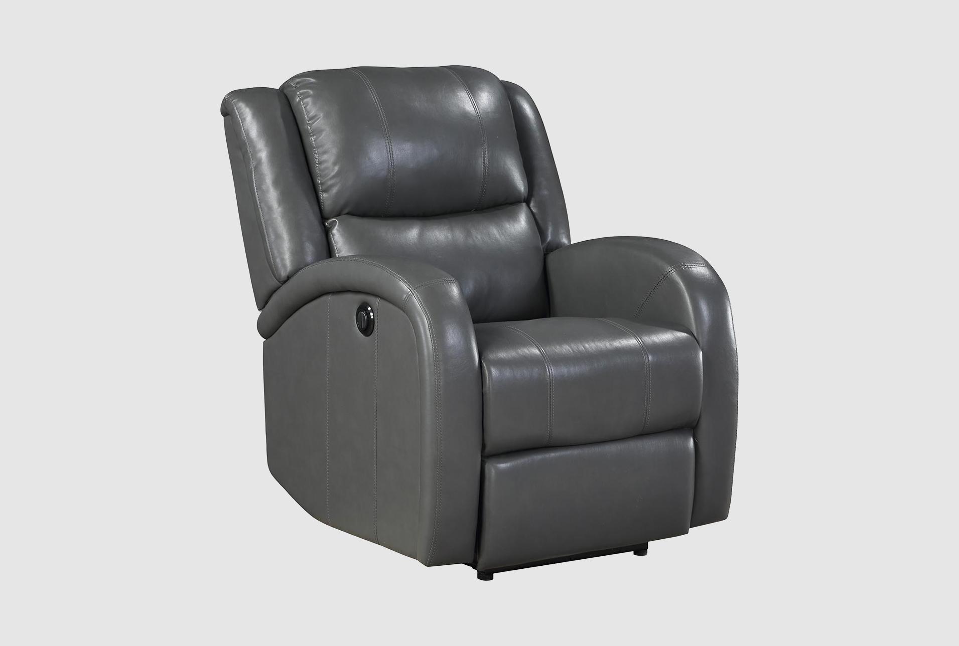 apollo 30" grey faux leather power recliner 1 apollo 30" grey faux leather power recliner