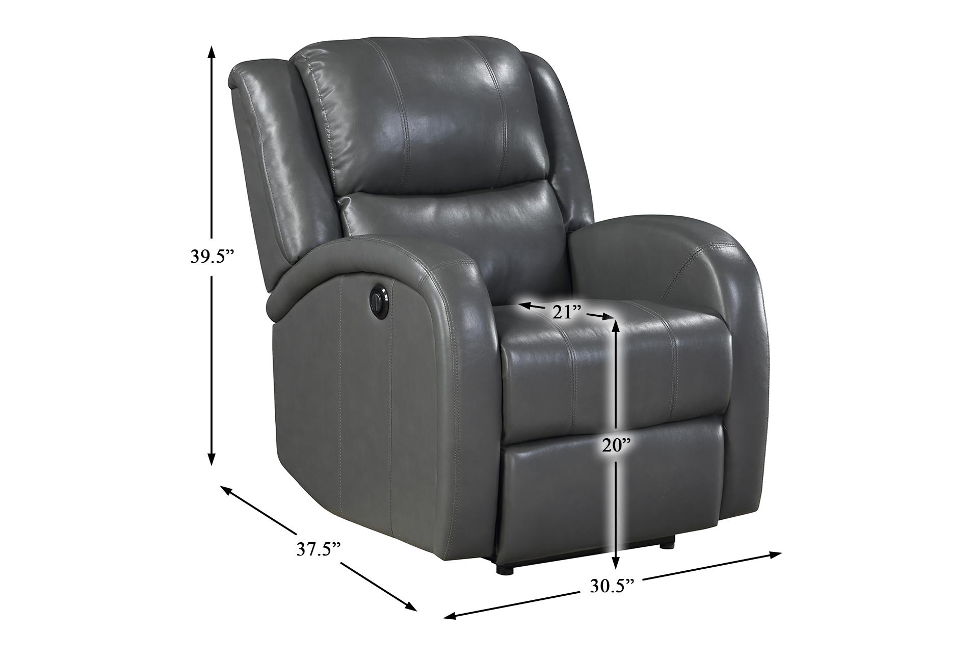 apollo 30" grey faux leather power recliner 13 apollo 30" grey faux leather power recliner