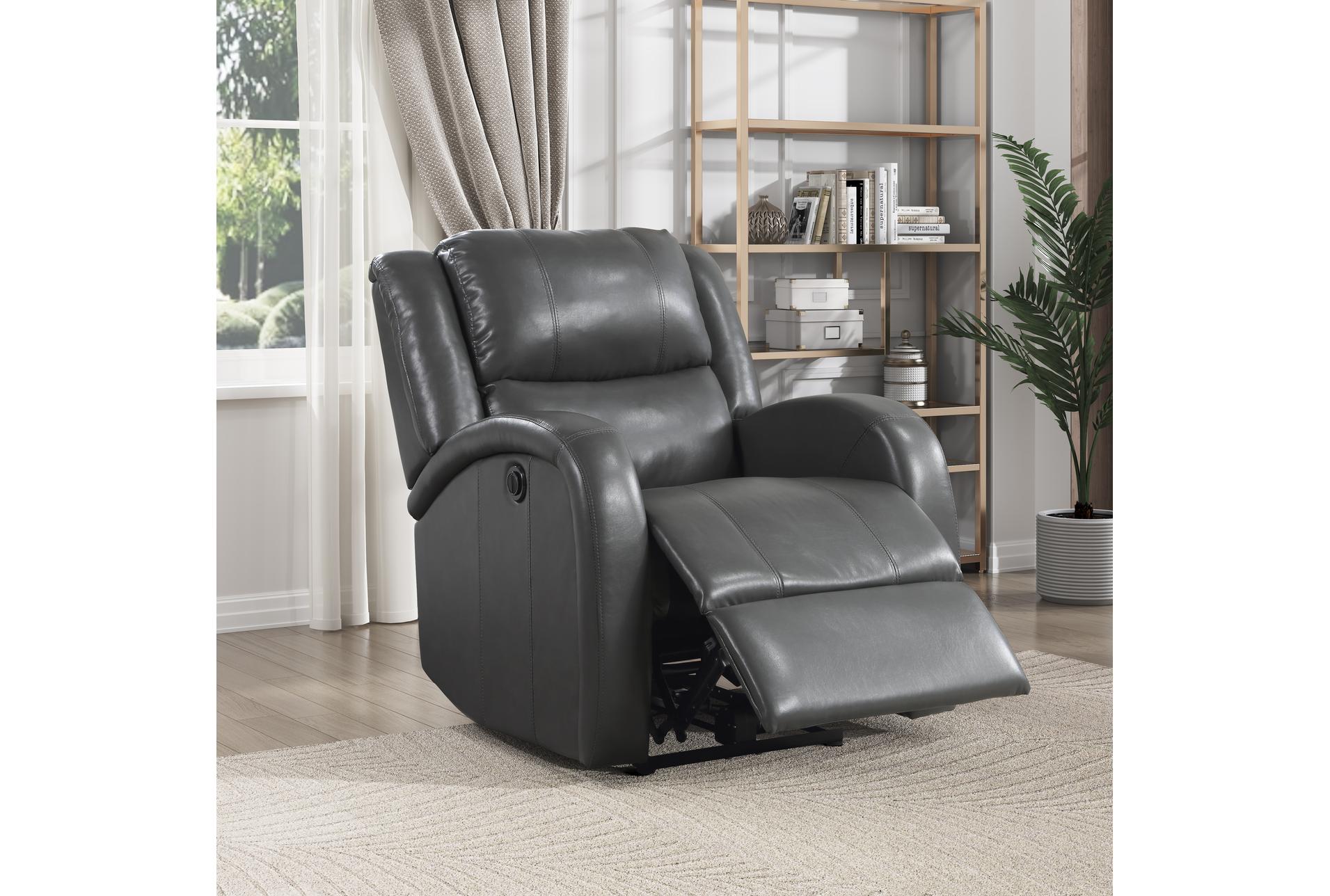 apollo 30" grey faux leather power recliner 16 apollo 30" grey faux leather power recliner