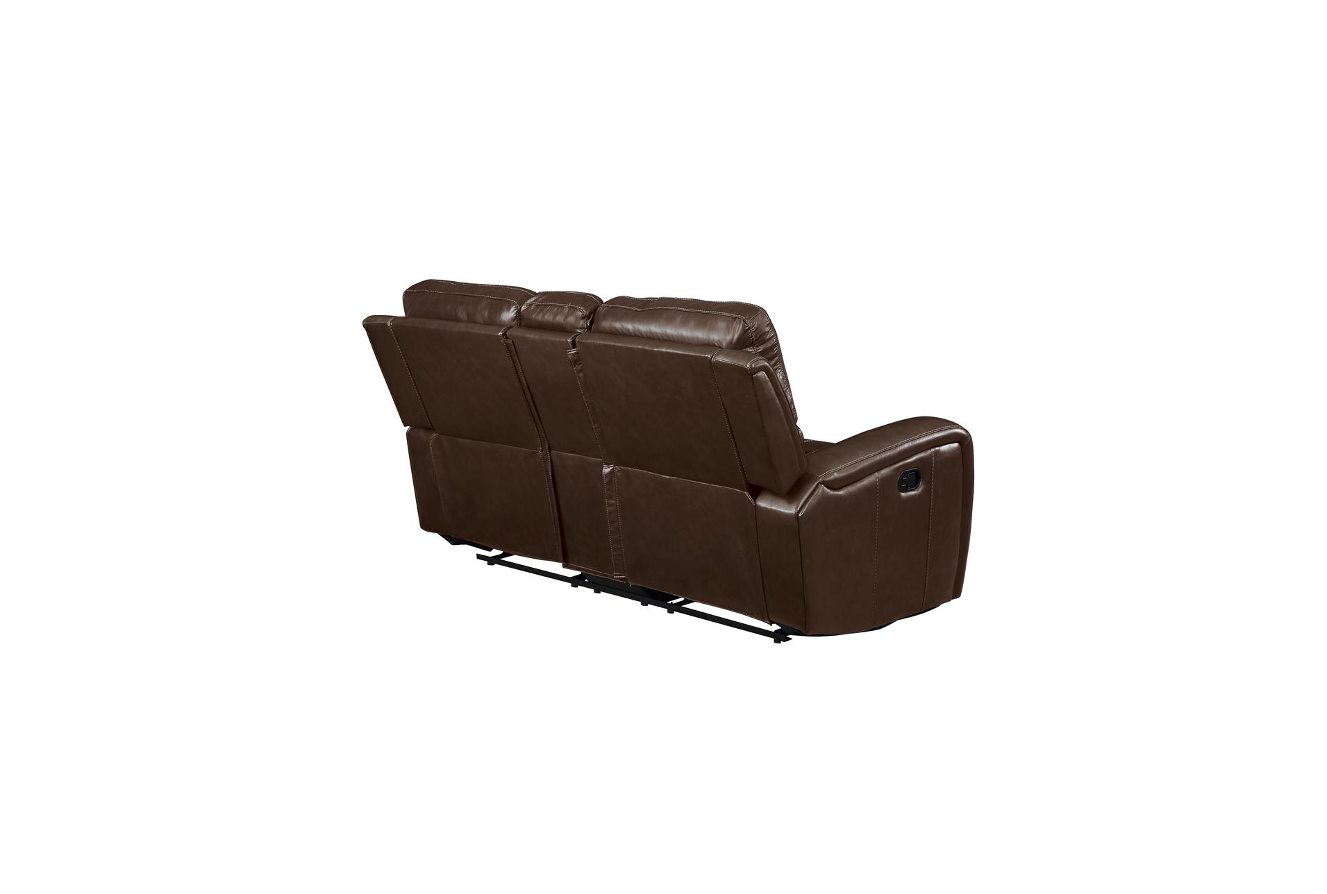 linton dark brown leather 72" manual reclining console loveseat with usb | cup holders | adjustable headrests 15 linton dark brown leather 72" manual reclining console loveseat with usb | cup holders | adjustable headrests