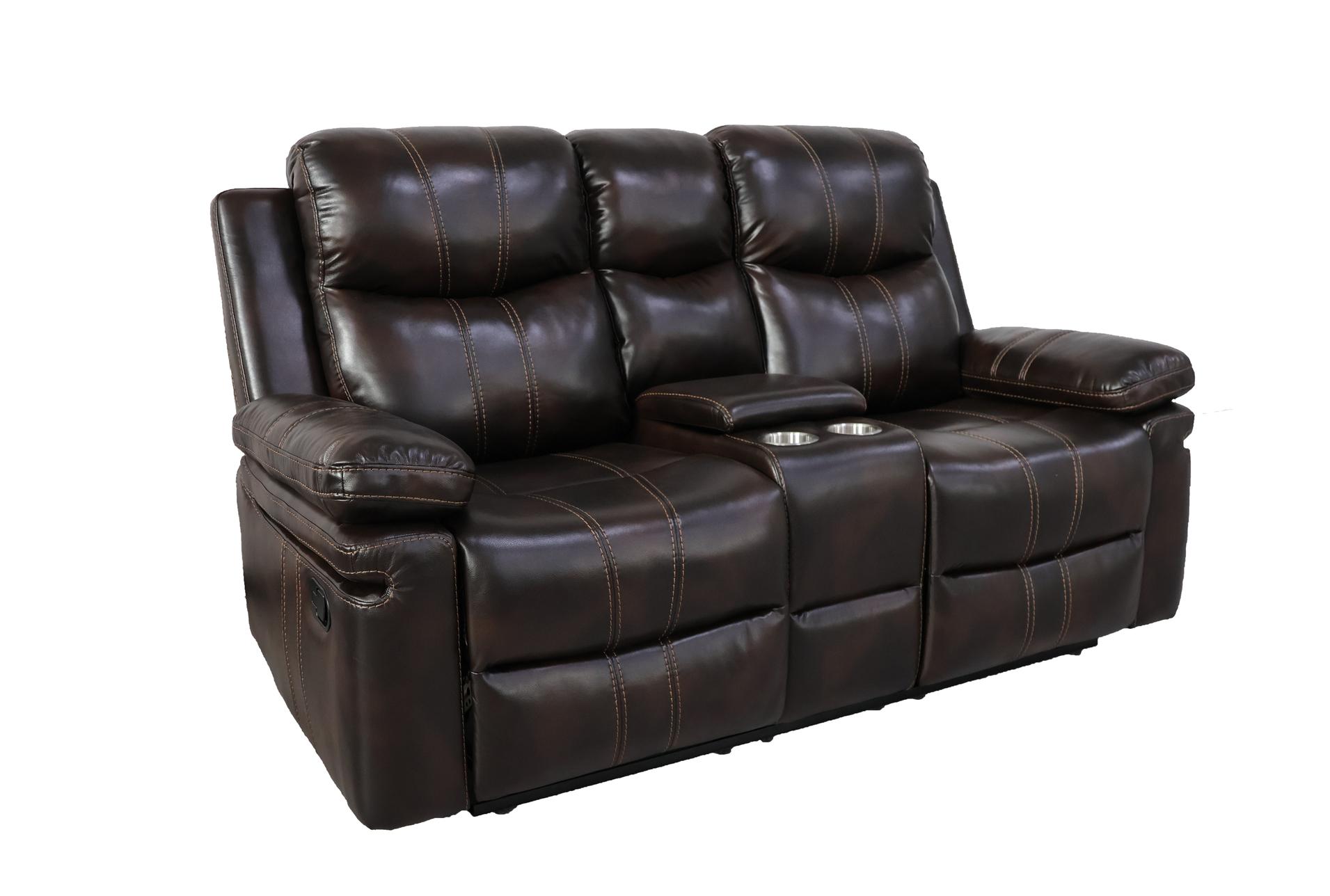 kellen brown faux leather 70" manual reclining console loveseat with adjustable headrest 1 kellen brown faux leather 70" manual reclining console loveseat with adjustable headrest