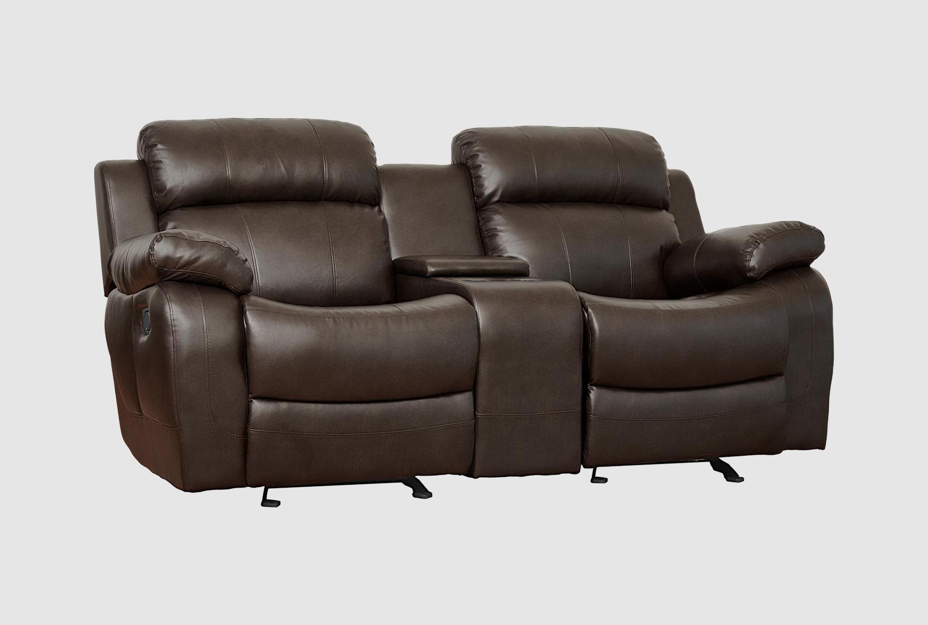 cameron brown faux leather 78" manual glider reclining console loveseat | cup holders 1 cameron brown faux leather 78" manual glider reclining console loveseat | cup holders