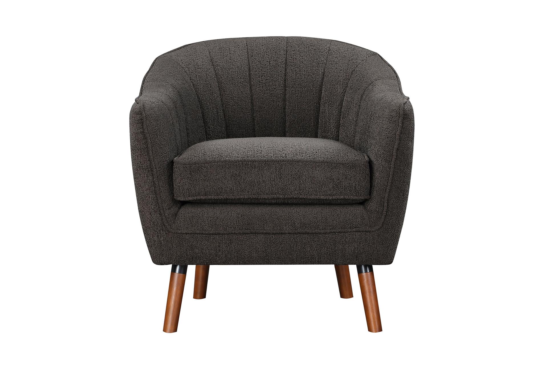 kyrie charcoal grey fabric accent barrel arm chair | solid | with arms 10 kyrie charcoal grey fabric accent barrel arm chair | solid | with arms