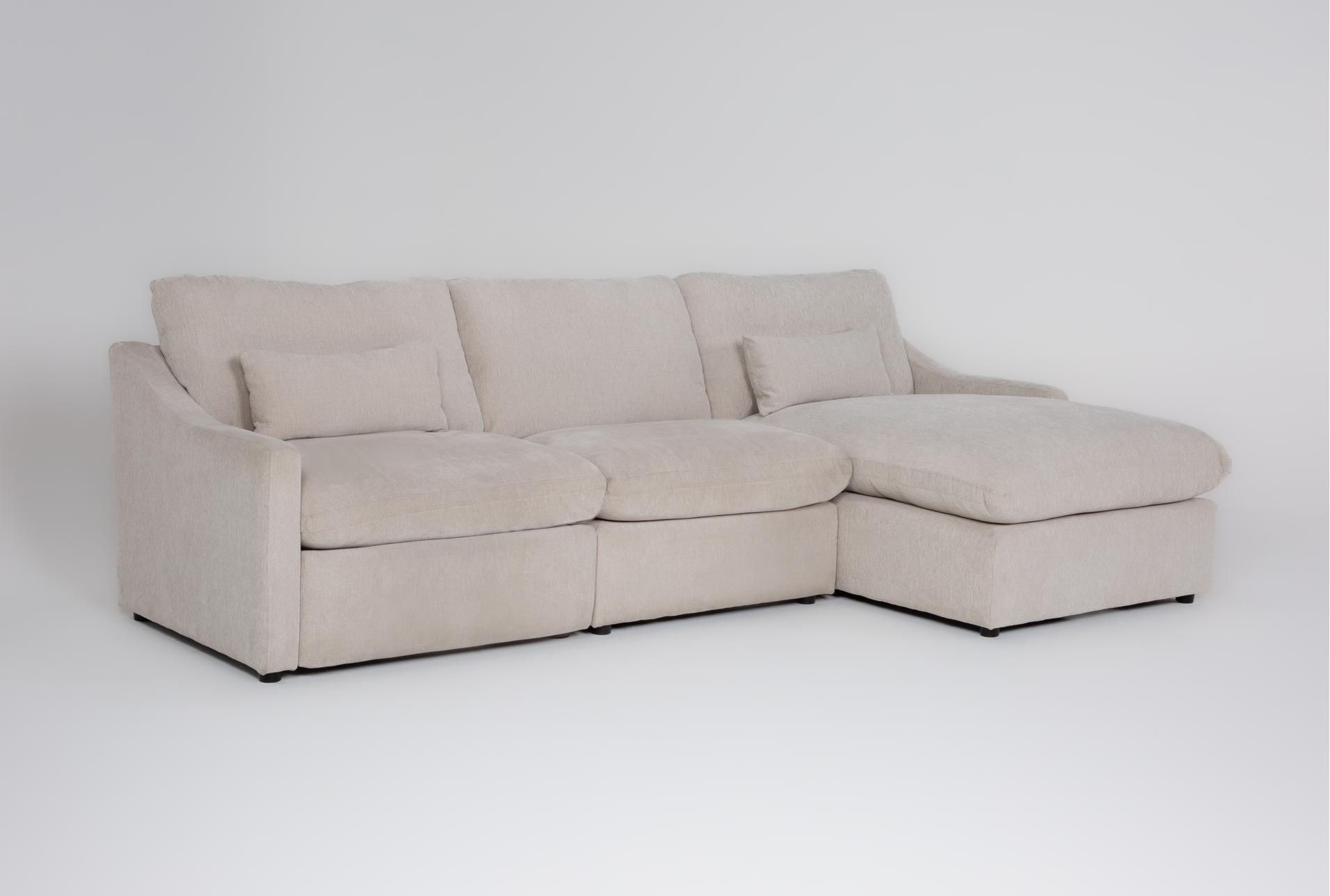 kennedy cream 3 piece modular sectional with left arm facing chaise 1 kennedy cream 3 piece modular sectional with left arm facing chaise