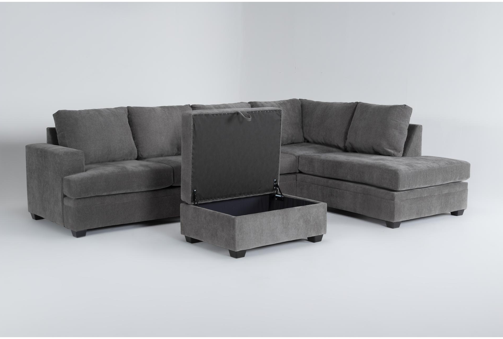bonaterra charcoal grey fabric 127" 2 piece l-shaped sectional with right arm facing corner chaise & storage ottoman 9 bonaterra charcoal grey fabric 127" 2 piece l-shaped sectional with right arm facing corner chaise & storage ottoman