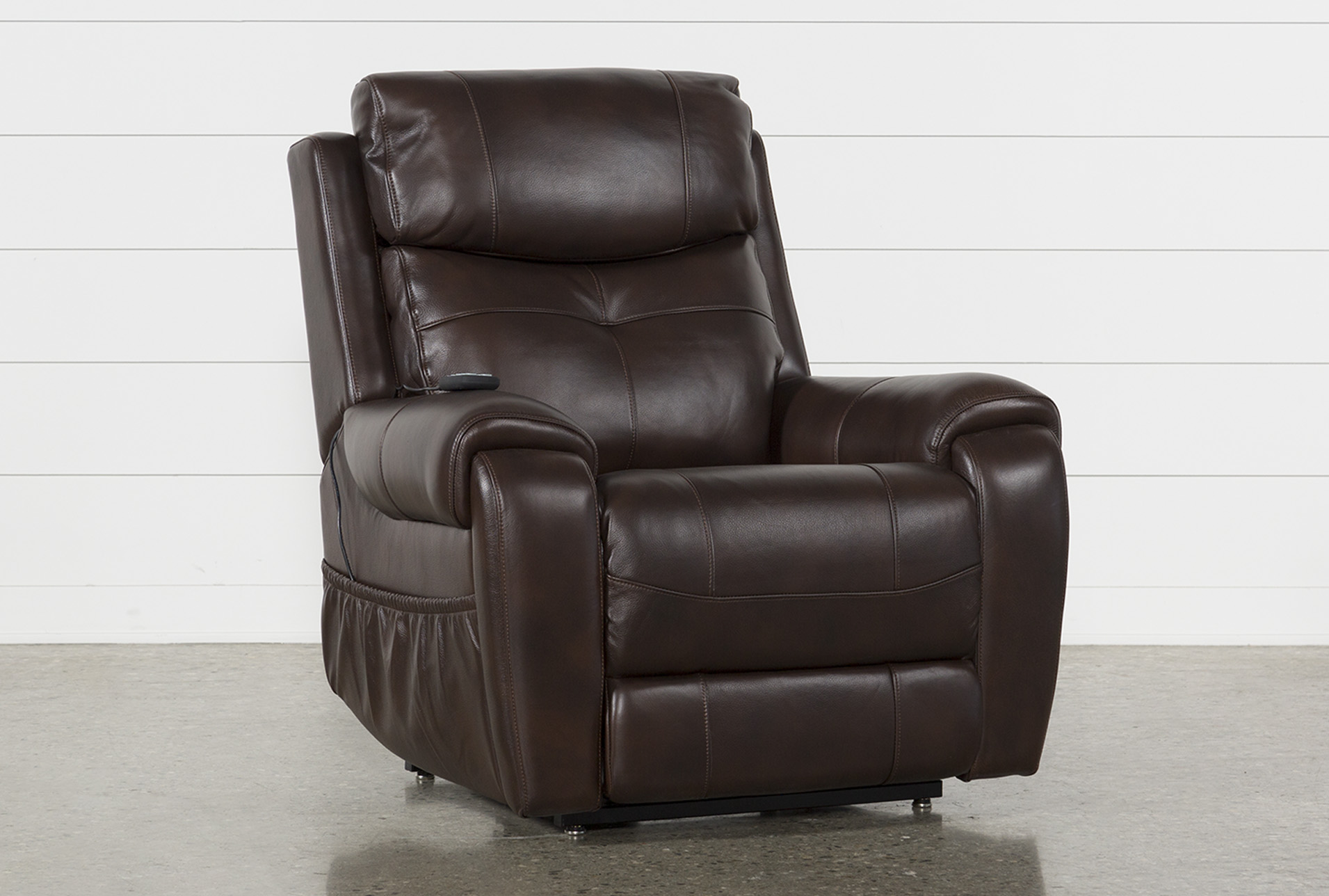 carl chocolate brown leather oversized power lift recliner with power headrest & heat 17 carl chocolate brown leather oversized power lift recliner with power headrest & heat