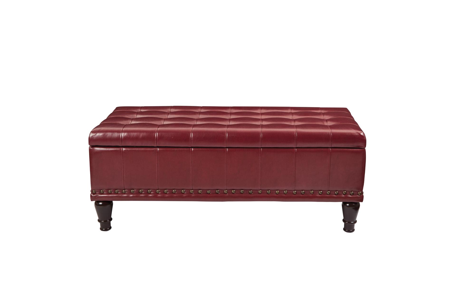 caldwell red faux leather rectangle storage ottoman 7 caldwell red faux leather rectangle storage ottoman