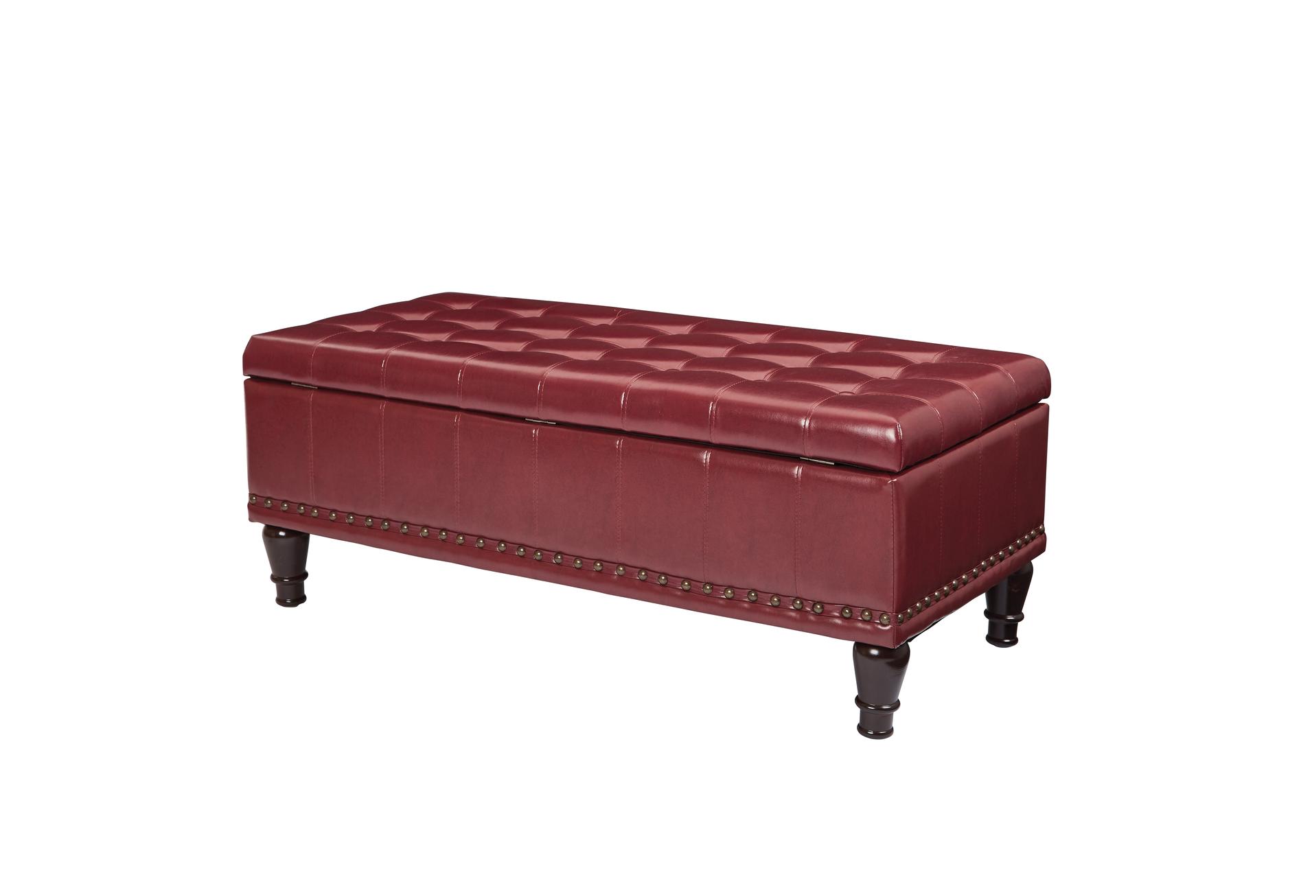 caldwell red faux leather rectangle storage ottoman 9 caldwell red faux leather rectangle storage ottoman