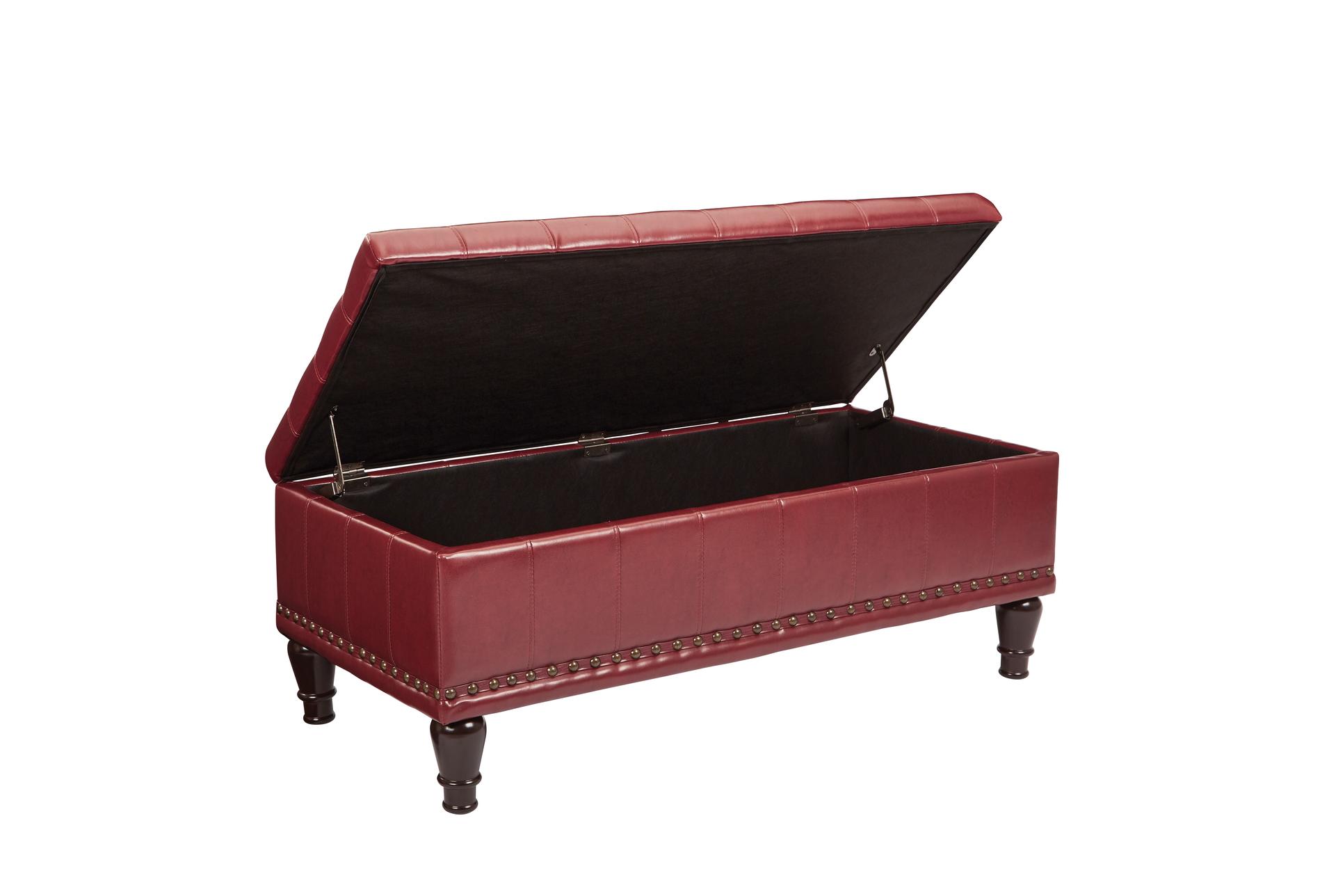 caldwell red faux leather rectangle storage ottoman 10 caldwell red faux leather rectangle storage ottoman