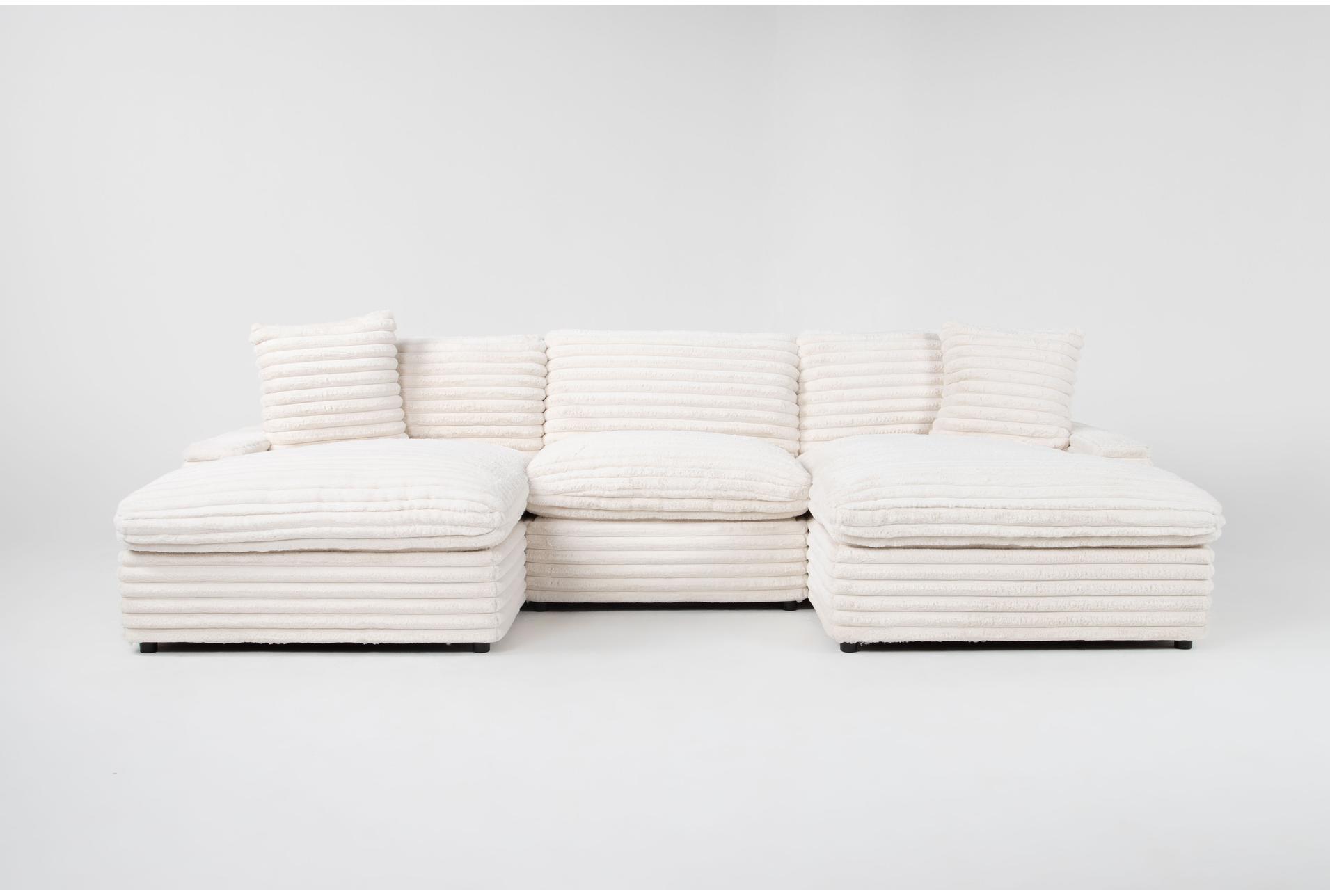 serenity fluffy beige cream corduroy 146" oversized 3 piece double chaise sectional | symmetrical | fabric 1 serenity fluffy beige cream corduroy 146" oversized 3 piece double chaise sectional | symmetrical | fabric
