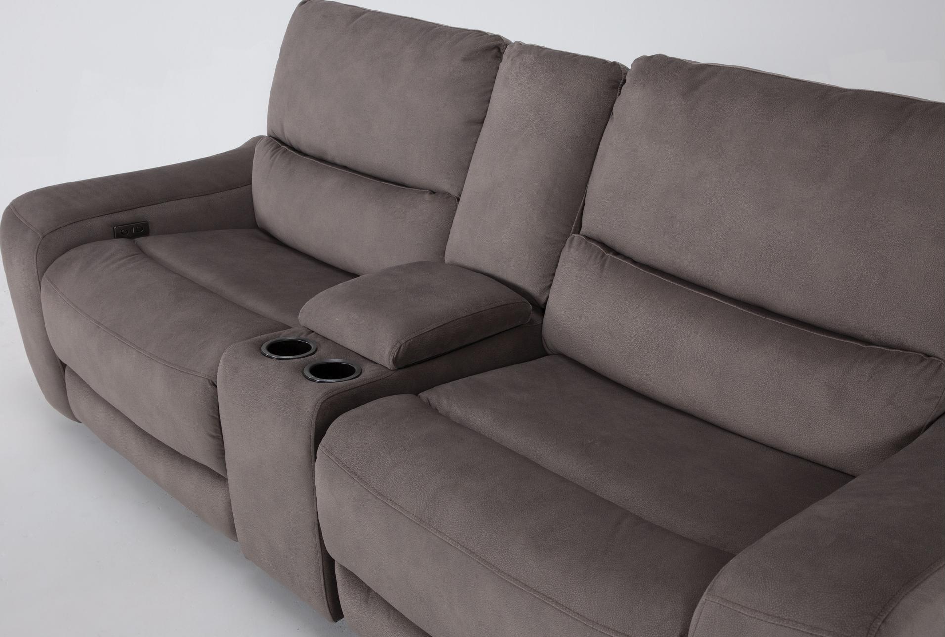 ryder grey fabric 95" 3 piece power reclining modular console loveseat | usb | storage | cup holders 14 ryder grey fabric 95" 3 piece power reclining modular console loveseat | usb | storage | cup holders