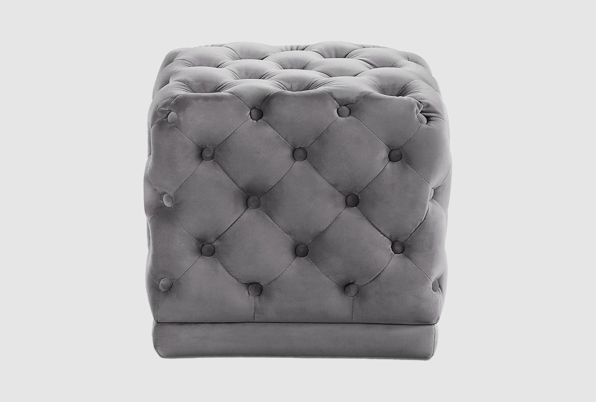 stella grey velvet upholstered ottoman/stool | rectangle 1 stella grey velvet upholstered ottoman/stool | rectangle