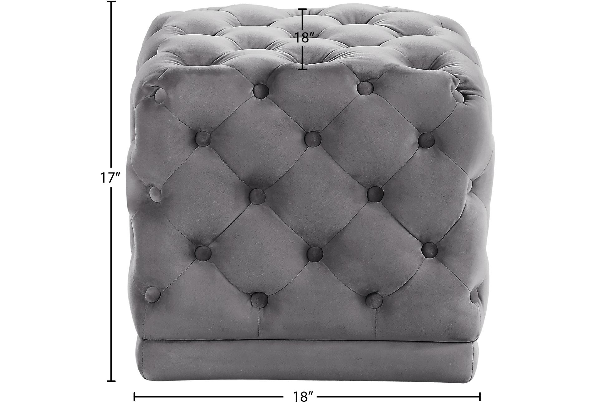 stella grey velvet upholstered ottoman/stool | rectangle 6 stella grey velvet upholstered ottoman/stool | rectangle