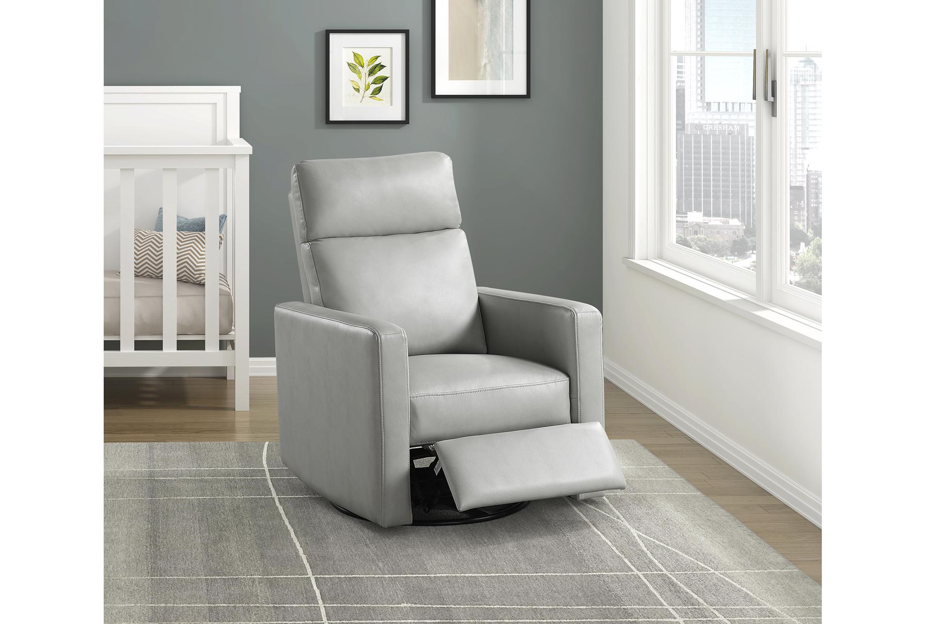 lola smoke grey nursery 30" faux leather manual swivel glider reclining chair | rocker 20 lola smoke grey nursery 30" faux leather manual swivel glider reclining chair | rocker
