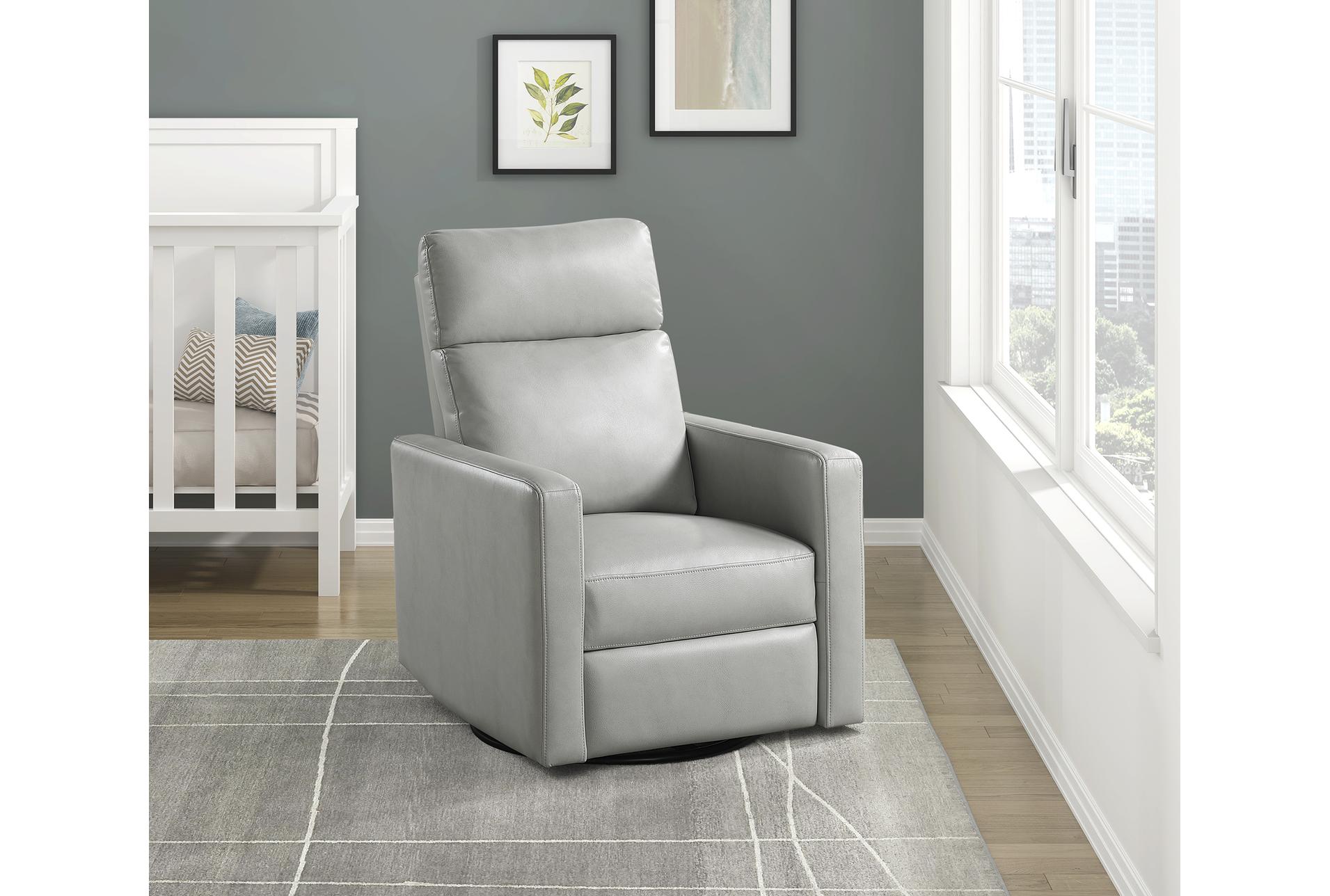 lola smoke grey nursery 30" faux leather manual swivel glider reclining chair | rocker 19 lola smoke grey nursery 30" faux leather manual swivel glider reclining chair | rocker