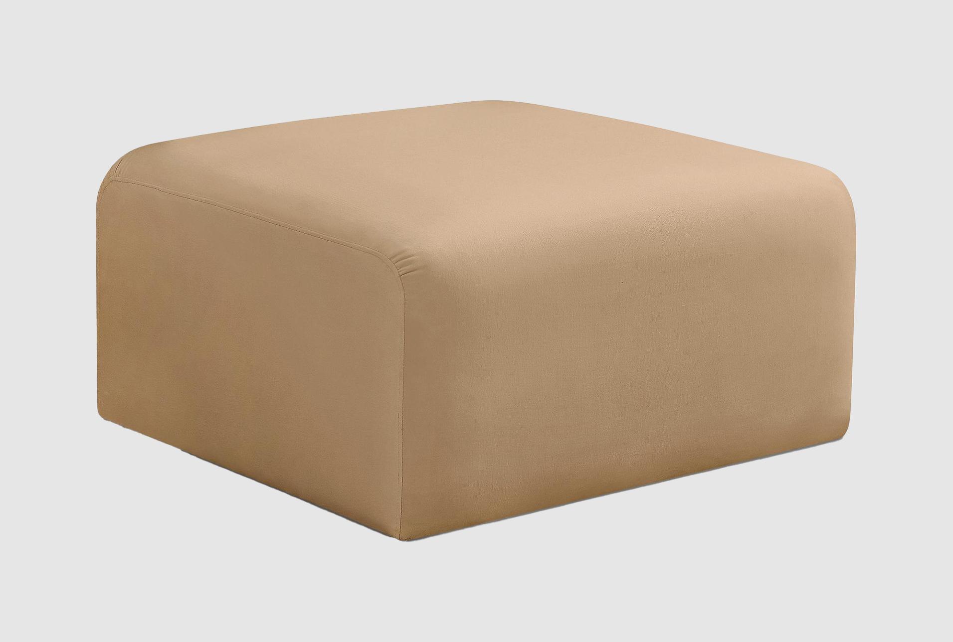 arc camel velvet upholstered modular ottoman | square 1 arc camel velvet upholstered modular ottoman | square