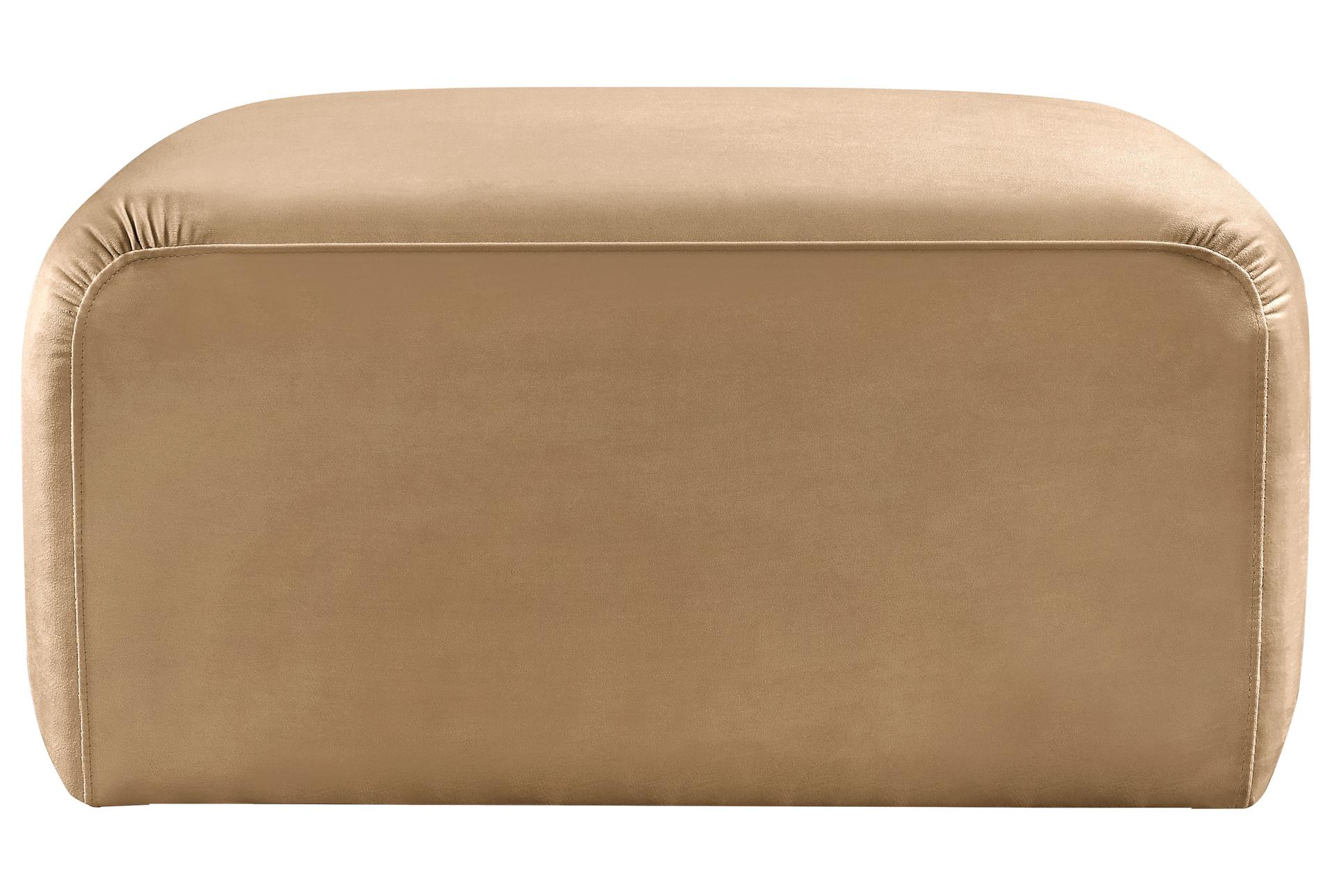 arc camel velvet upholstered modular ottoman | square 10 arc camel velvet upholstered modular ottoman | square
