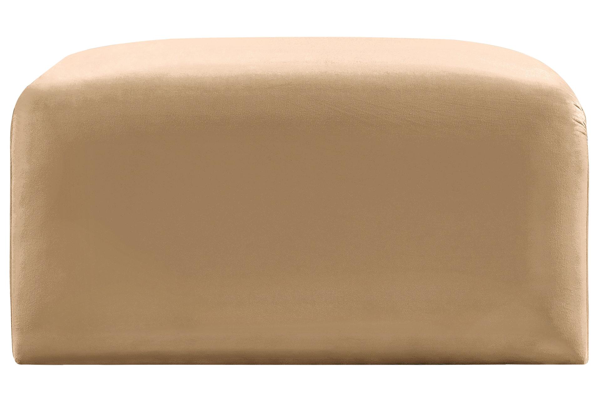 arc camel velvet upholstered modular ottoman | square 11 arc camel velvet upholstered modular ottoman | square