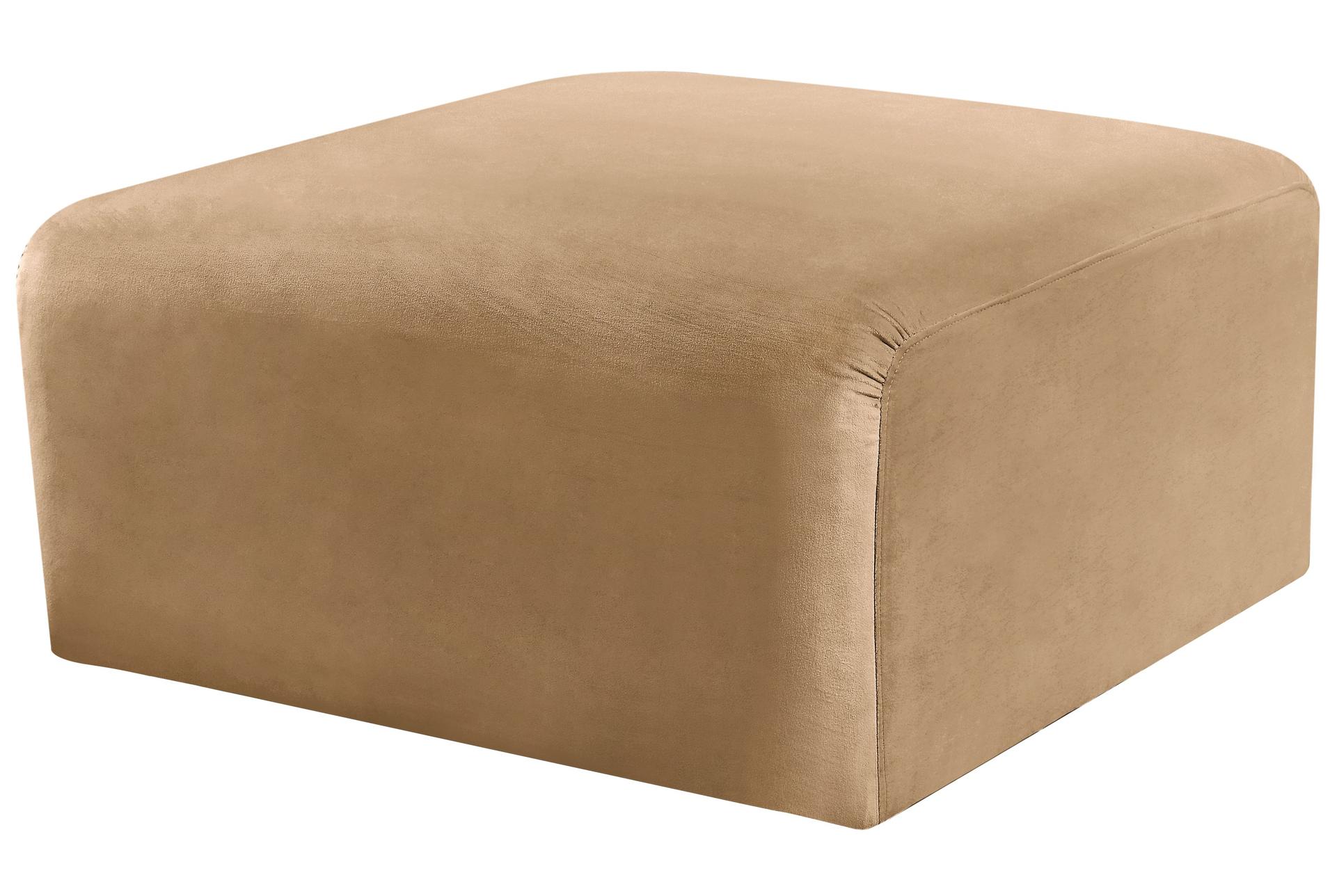 arc camel velvet upholstered modular ottoman | square 12 arc camel velvet upholstered modular ottoman | square