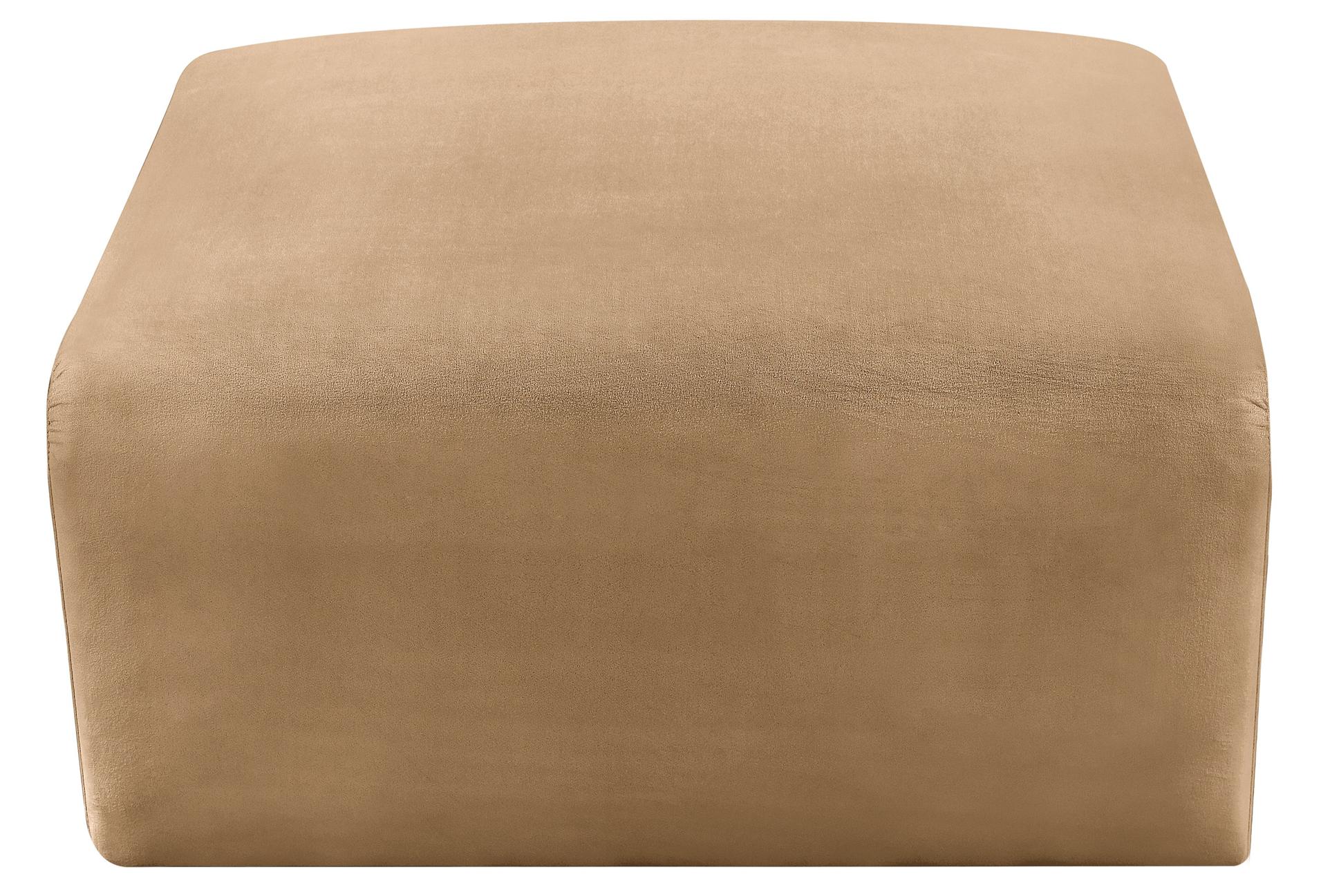 arc camel velvet upholstered modular ottoman | square 13 arc camel velvet upholstered modular ottoman | square