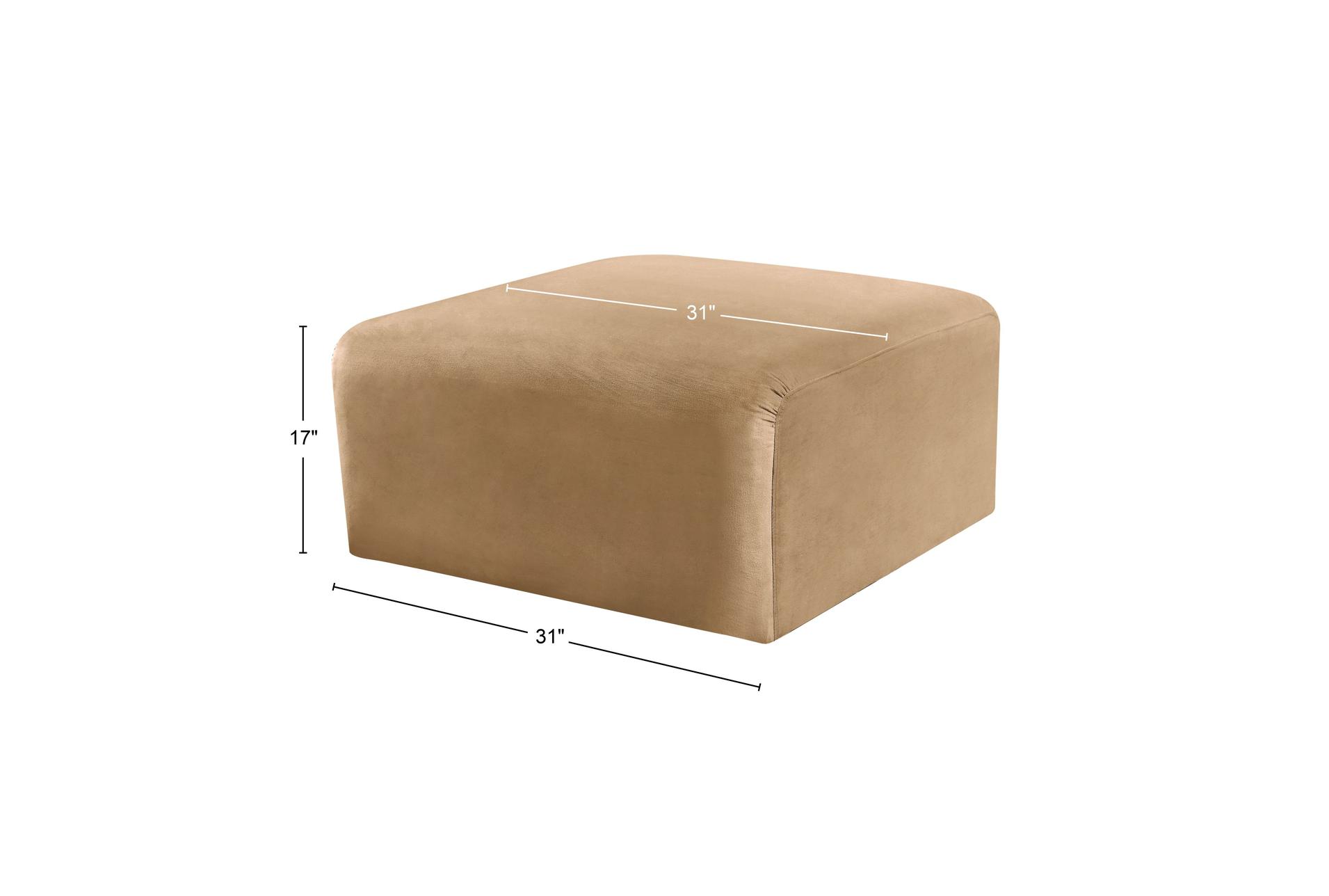 arc camel velvet upholstered modular ottoman | square 14 arc camel velvet upholstered modular ottoman | square
