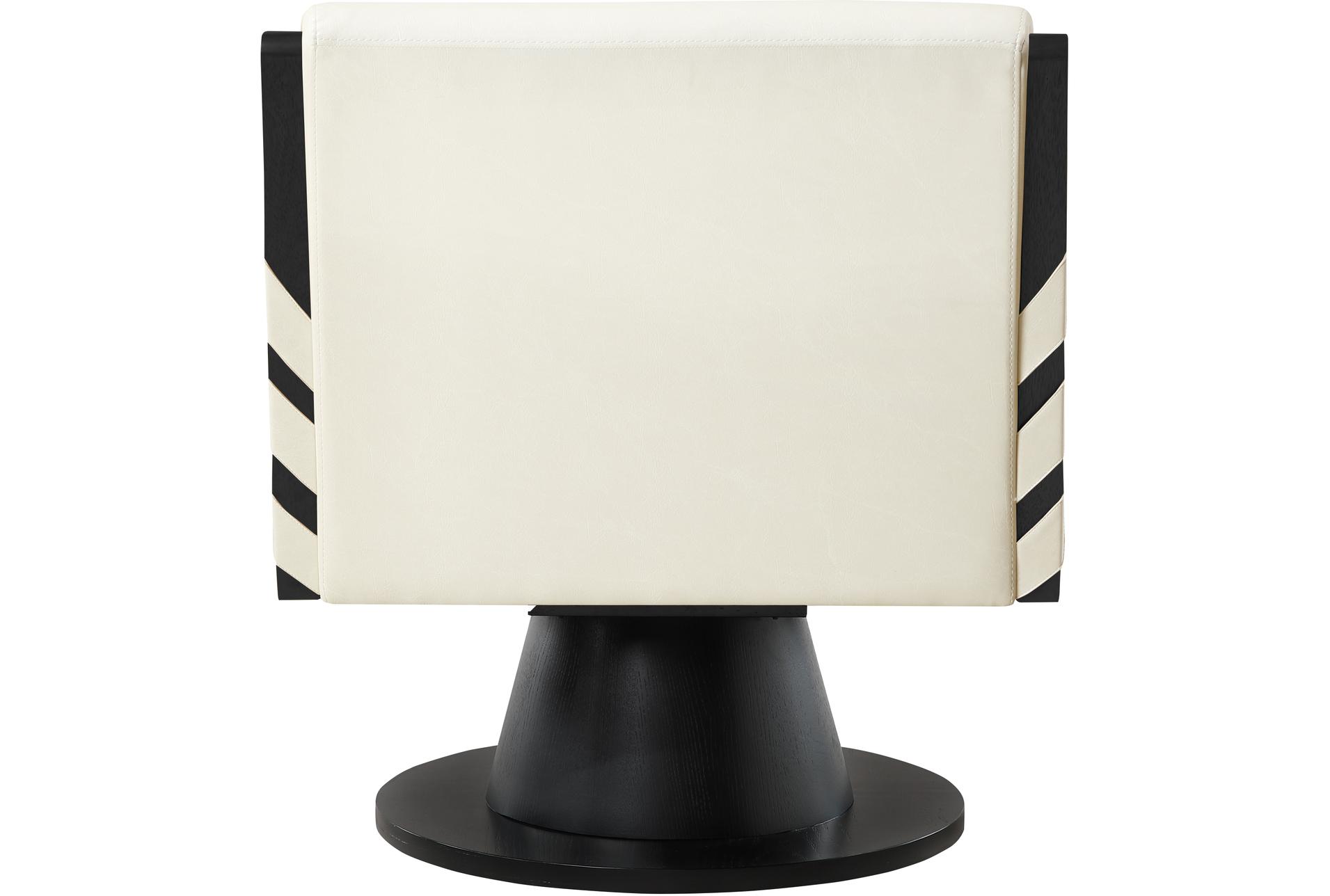 millwin cream white vegan leather swivel accent chair black finish | fabric 8 millwin cream white vegan leather swivel accent chair black finish | fabric