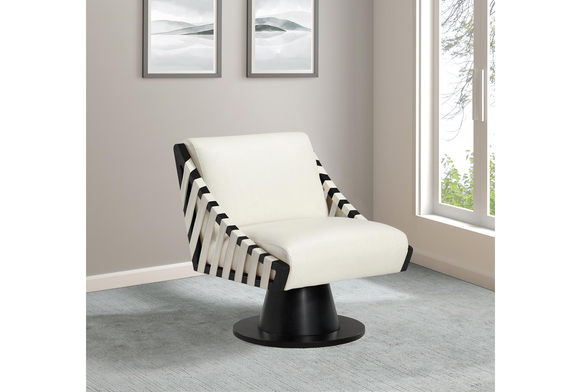 millwin cream white vegan leather swivel accent chair black finish | fabric 10 millwin cream white vegan leather swivel accent chair black finish | fabric