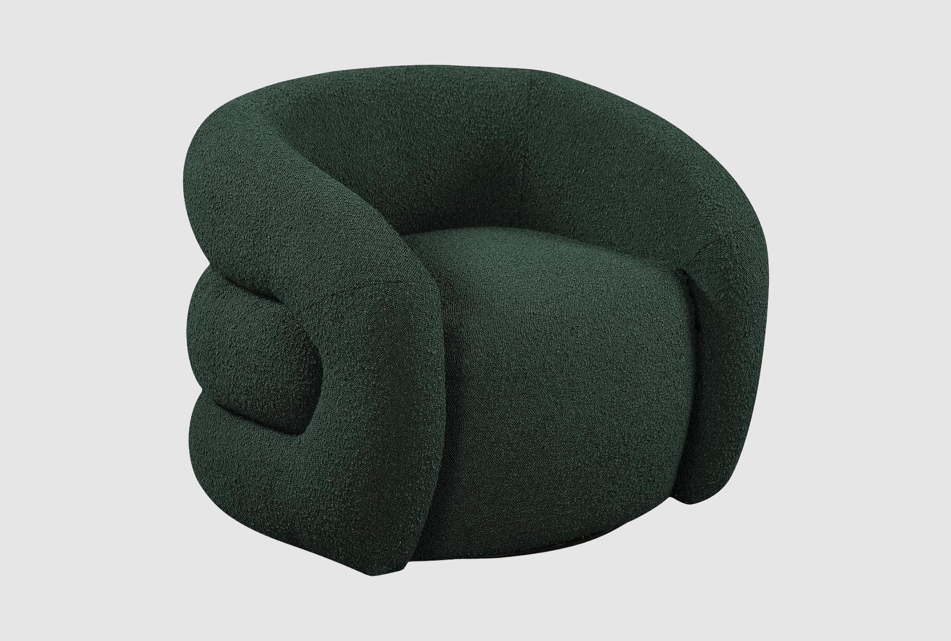roxbury green boucle fabric swivel accent chair | with arms | curved 1 roxbury green boucle fabric swivel accent chair | with arms | curved