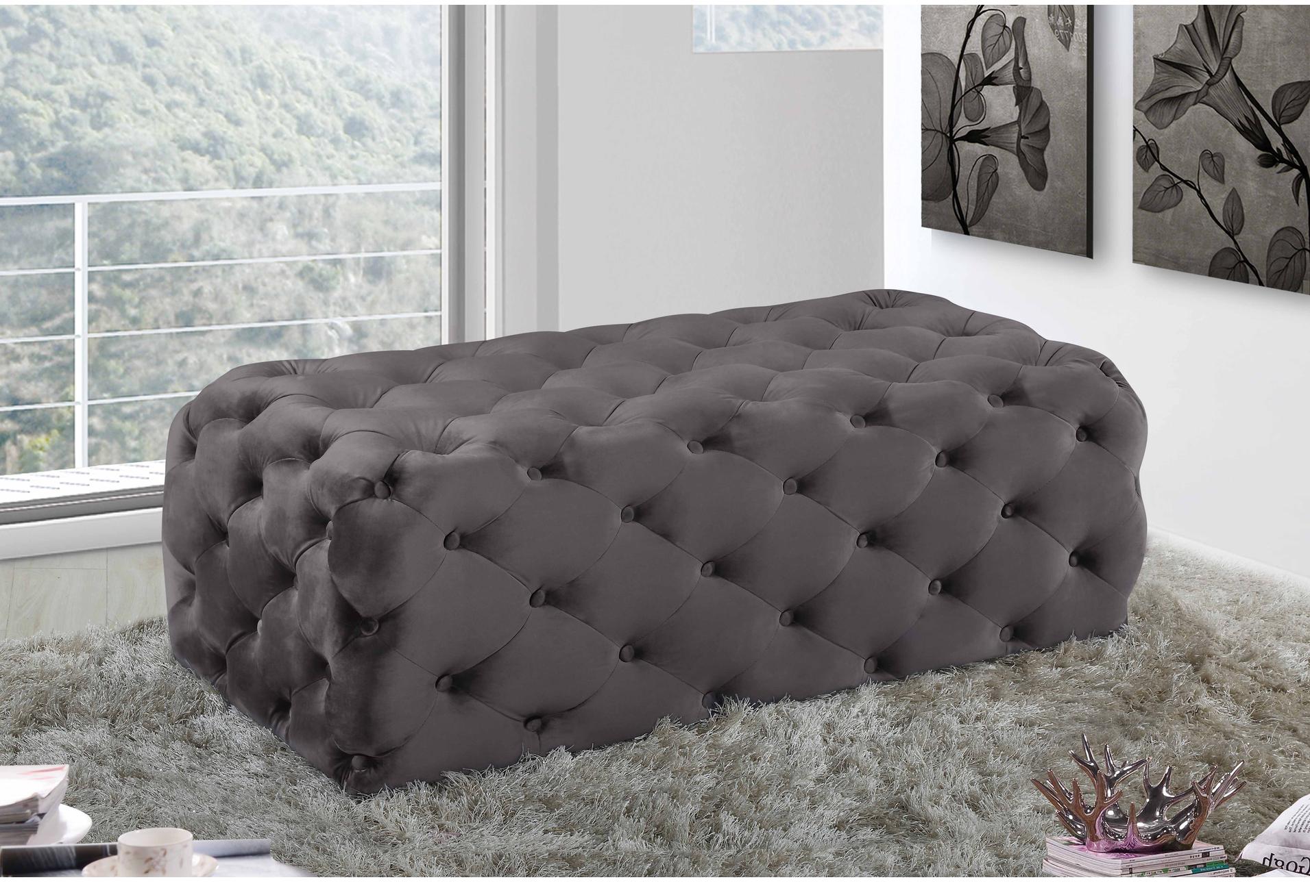 casey grey velvet upholstered rectangle ottoman/bench | entryway 8 casey grey velvet upholstered rectangle ottoman/bench | entryway