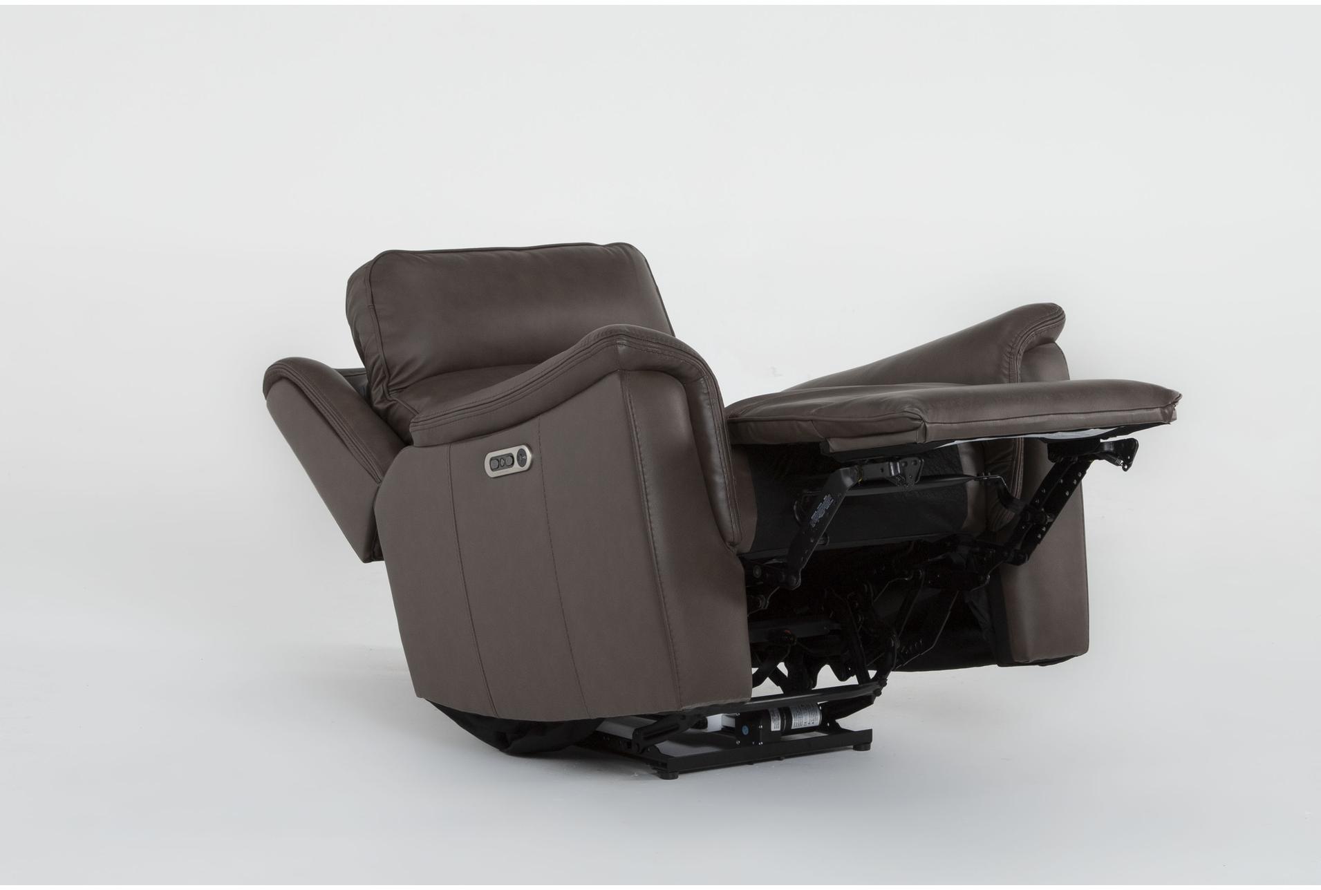 atticus chocolate leather flexsteel power zero gravity recliner with power headrest & usb | lay-flat reclining | smart | flat 15 atticus chocolate leather flexsteel power zero gravity recliner with power headrest & usb | lay-flat reclining | smart | flat