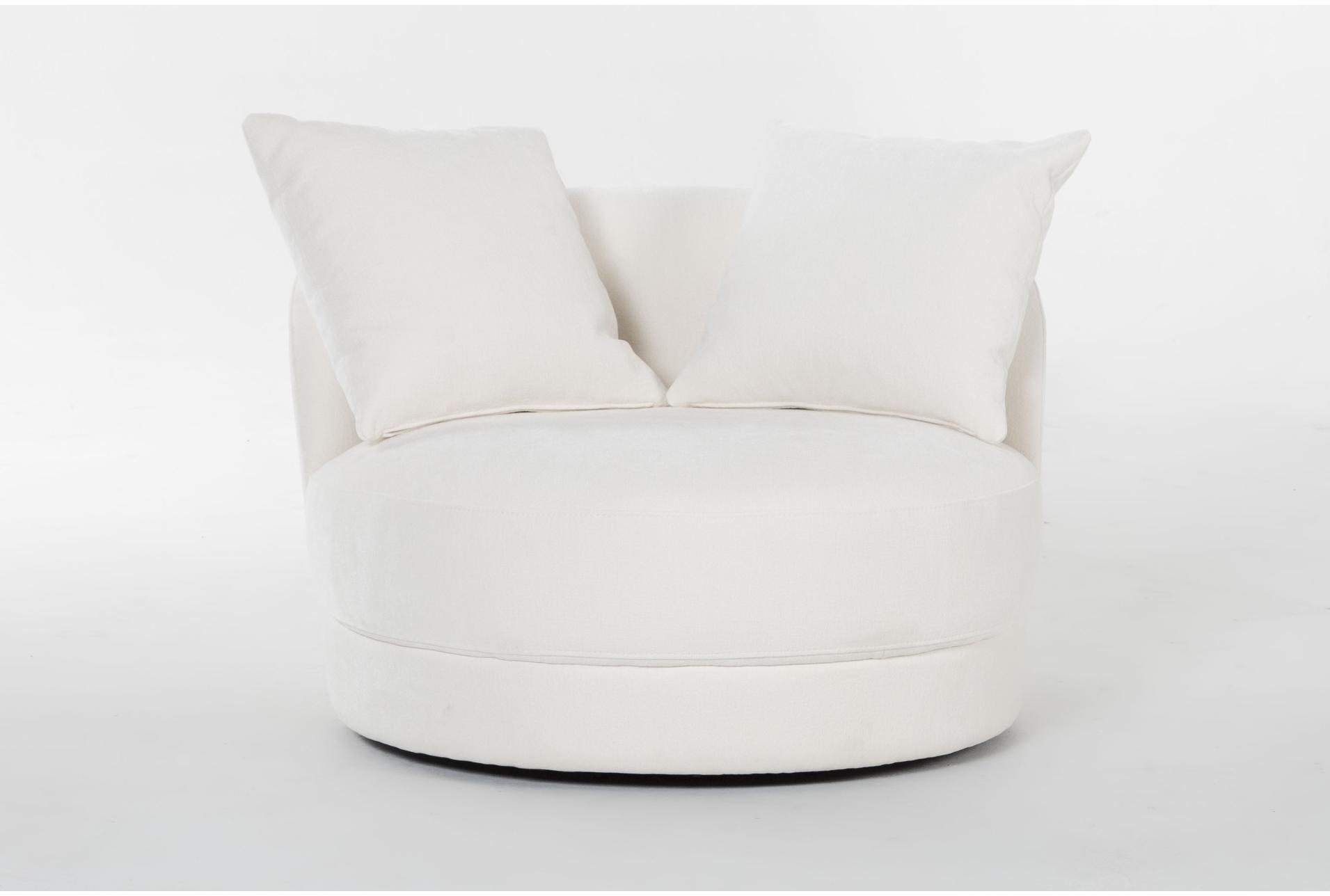 avaya ivory white fabric swivel barrel chair | armless | loose reversible back 1 avaya ivory white fabric swivel barrel chair | armless | loose reversible back