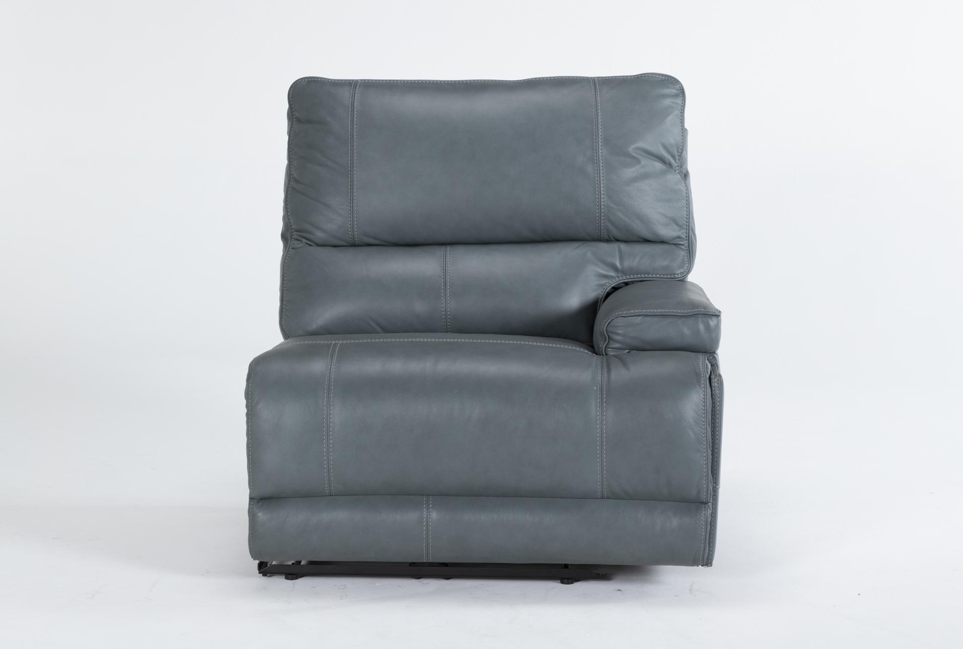 watkins blue leather right arm facing cordless power recliner with power headrest & usb 1 watkins blue leather right arm facing cordless power recliner with power headrest & usb