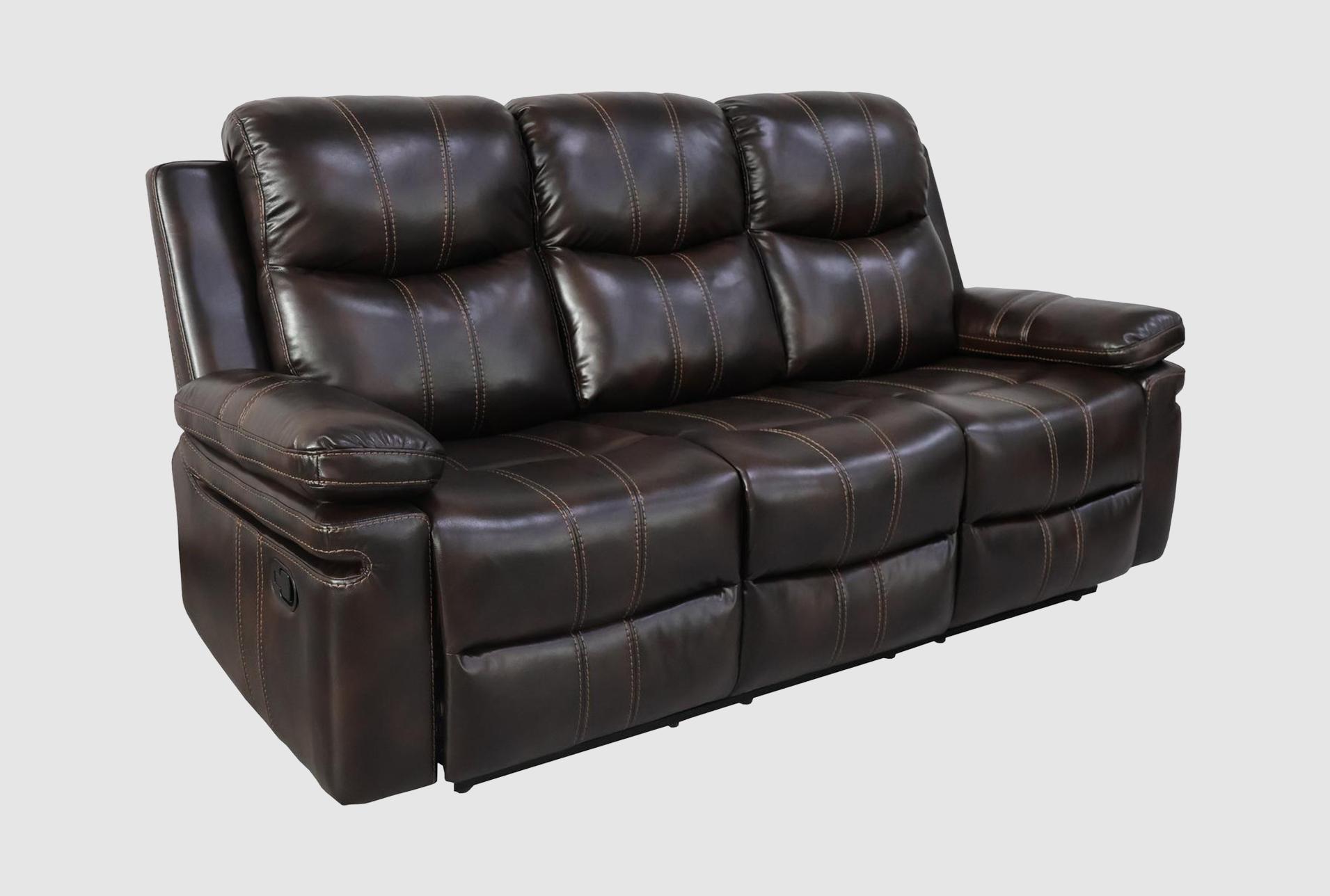 kellen brown faux leather 80" power reclining sofa with drop down table 1 kellen brown faux leather 80" power reclining sofa with drop down table