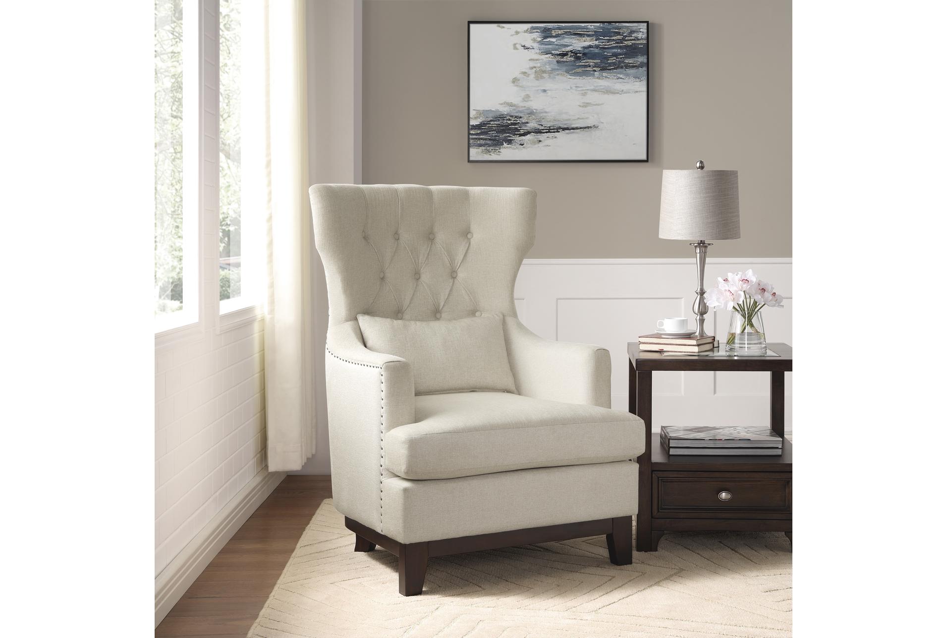 lapis beige white accent wingback arm chair | tufted | nailhead | with arms 12 lapis beige white accent wingback arm chair | tufted | nailhead | with arms
