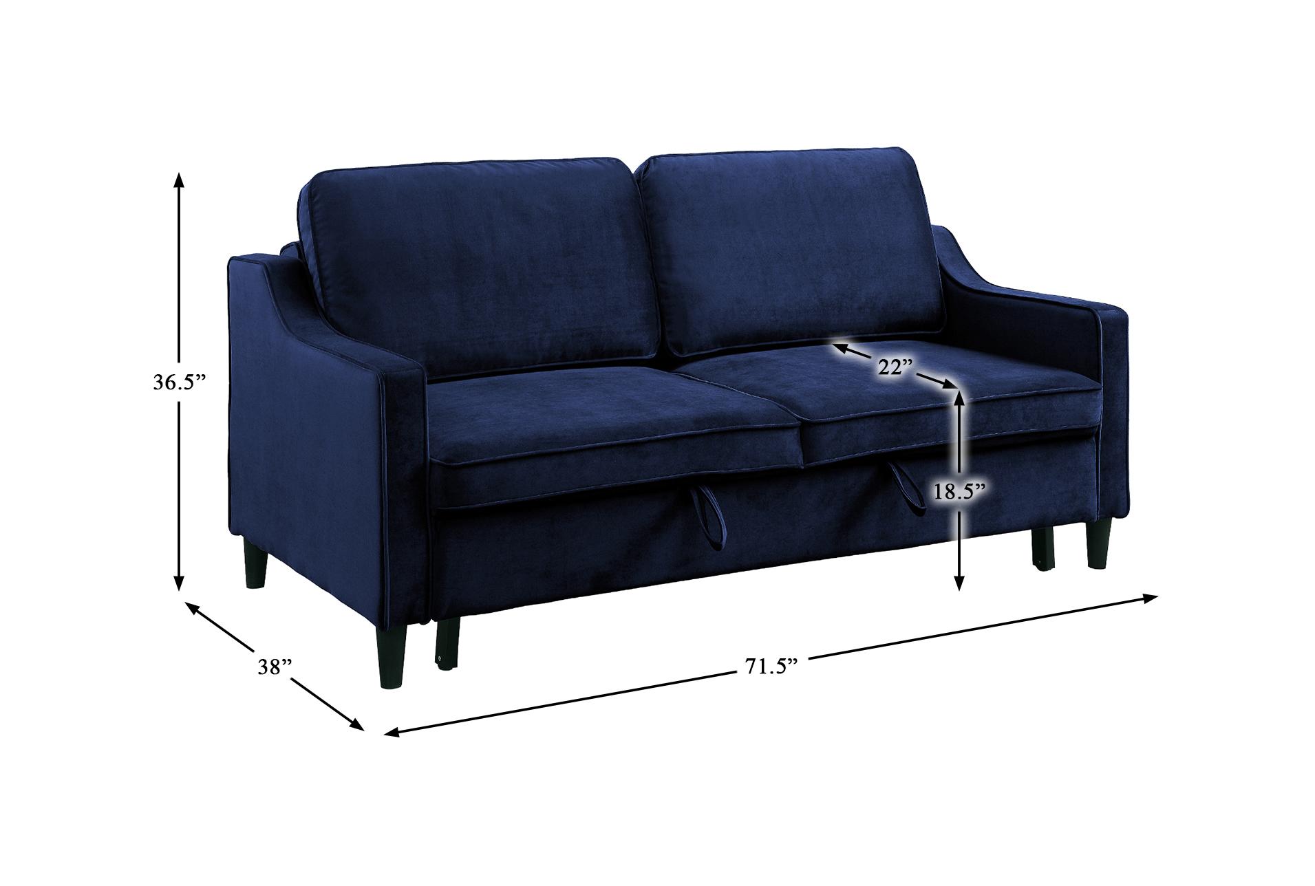 orina navy blue 72" convertible futon sleeper sofa bed 16 orina navy blue 72" convertible futon sleeper sofa bed