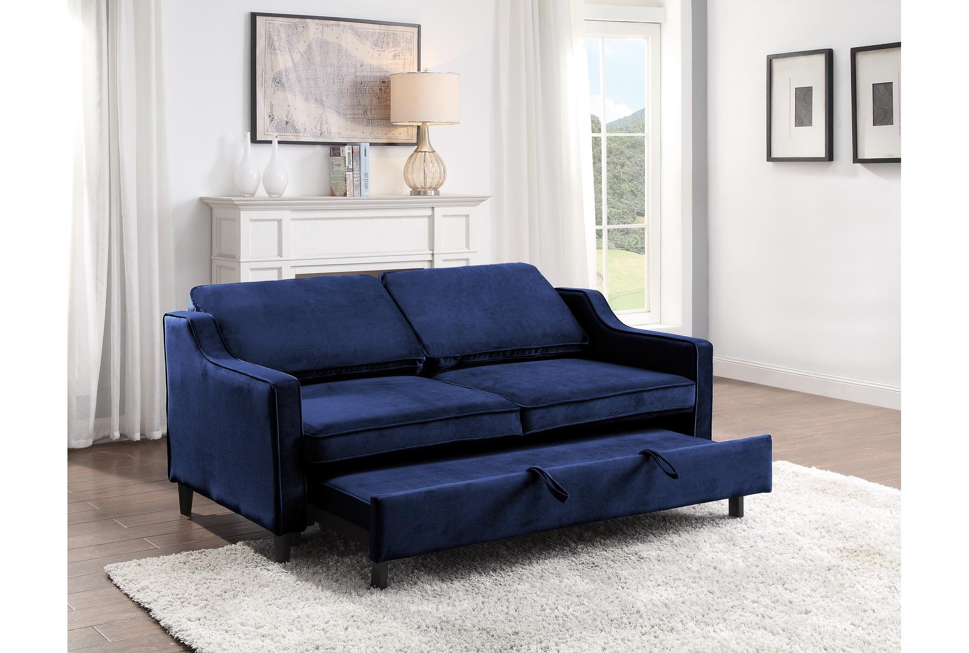 orina navy blue 72" convertible futon sleeper sofa bed 19 orina navy blue 72" convertible futon sleeper sofa bed