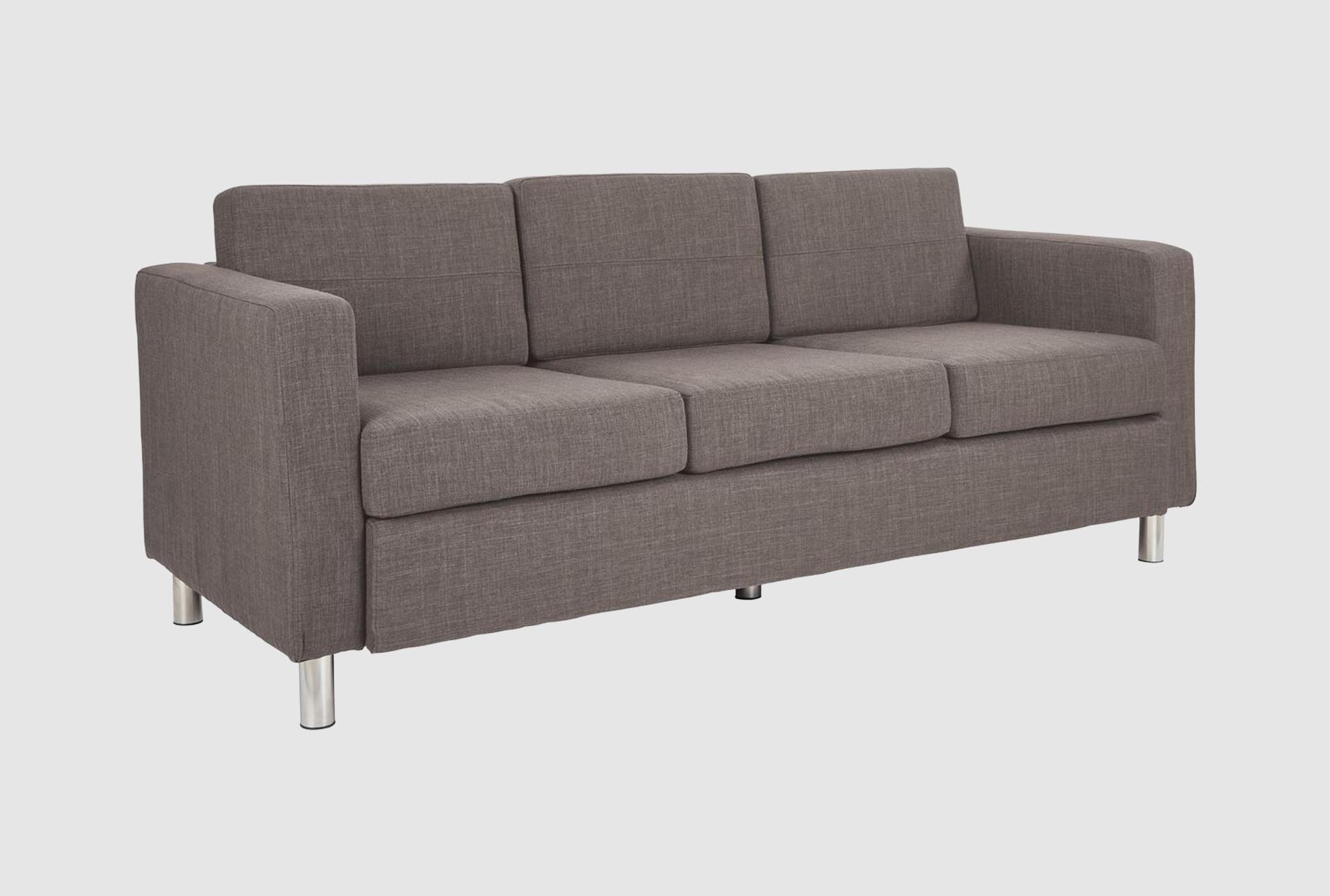 pacific cement grey fabric 72" sofa | loose reversible back 1 pacific cement grey fabric 72" sofa | loose reversible back