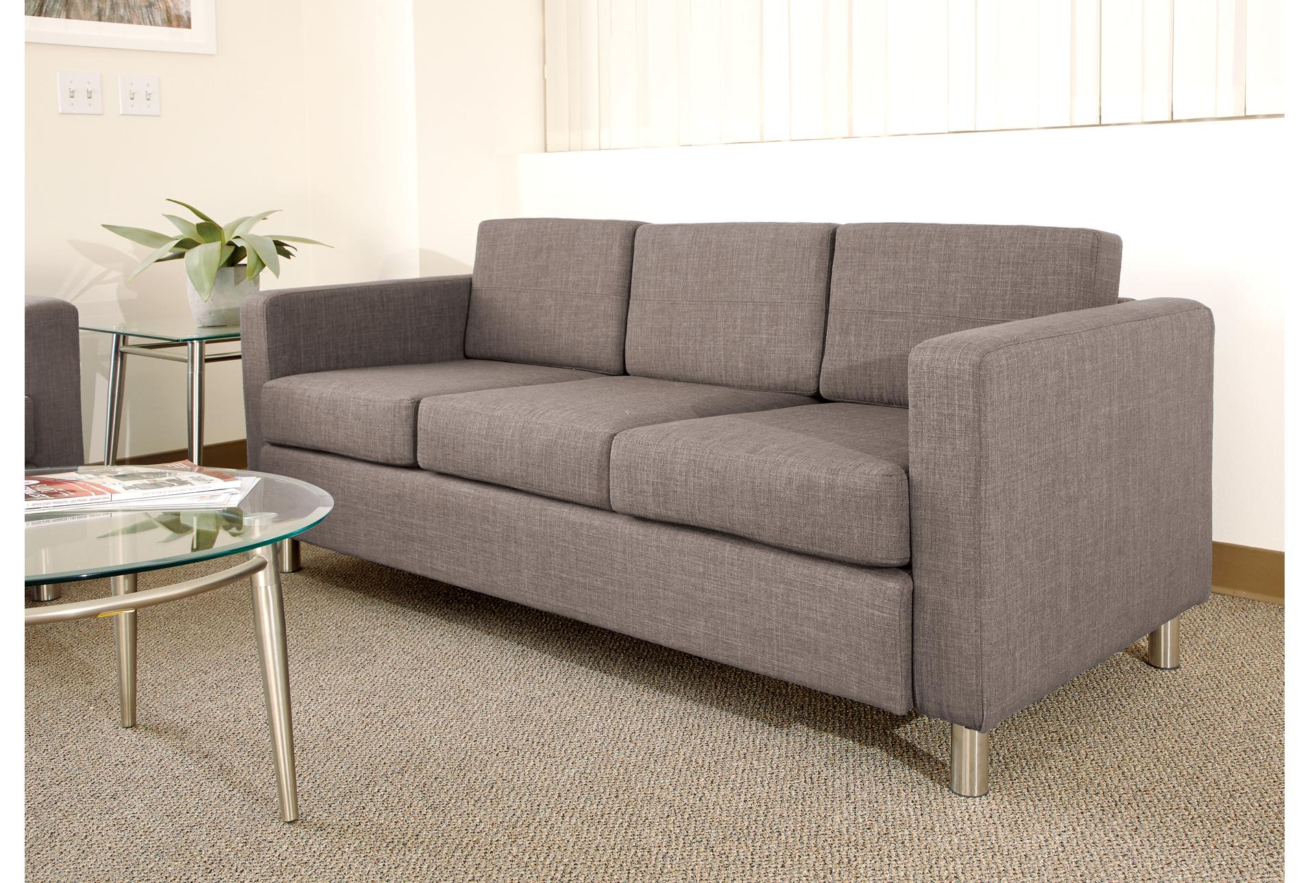 pacific cement grey fabric 72" sofa | loose reversible back 6 pacific cement grey fabric 72" sofa | loose reversible back
