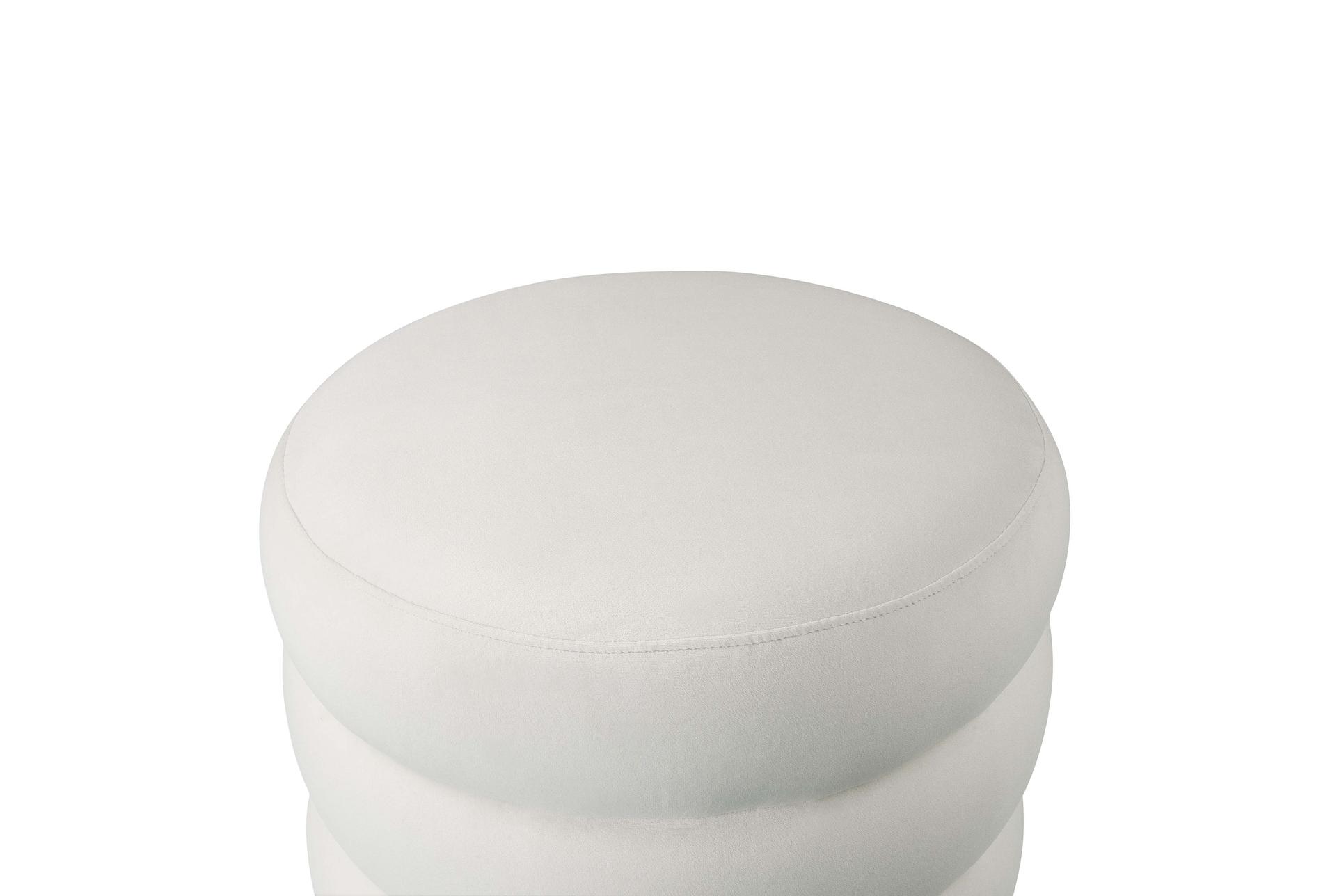 ladder cream white velvet fabric round ottoman 8 ladder cream white velvet fabric round ottoman