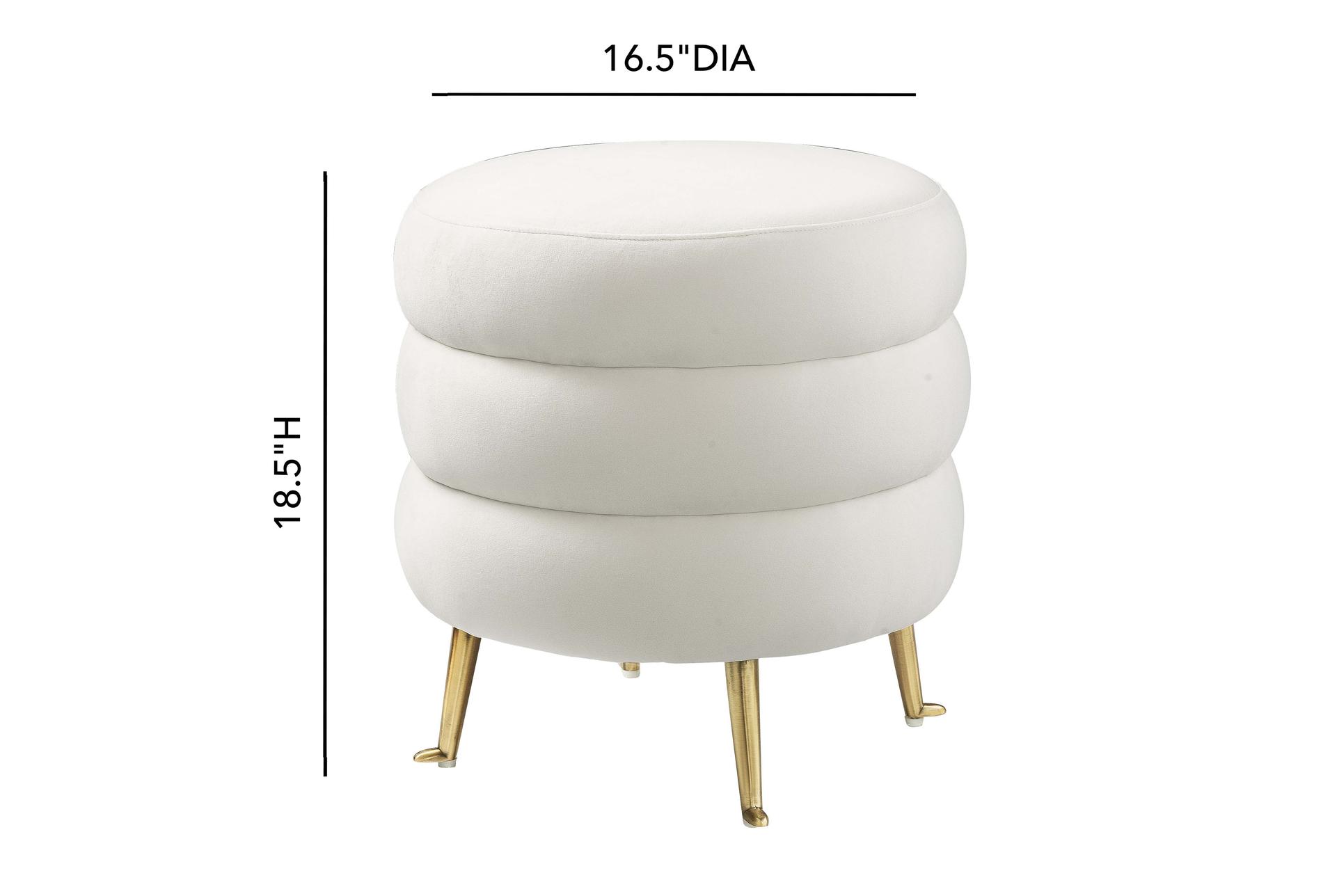 ladder cream white velvet fabric round ottoman 9 ladder cream white velvet fabric round ottoman