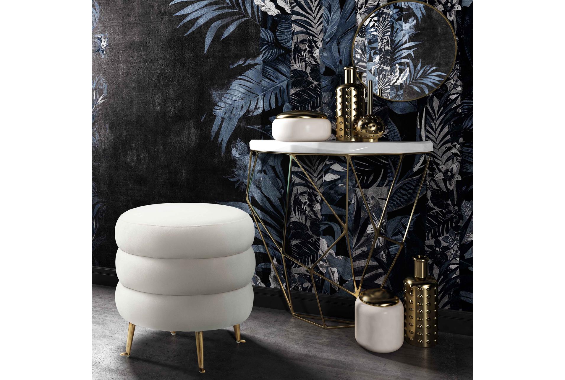 ladder cream white velvet fabric round ottoman 10 ladder cream white velvet fabric round ottoman