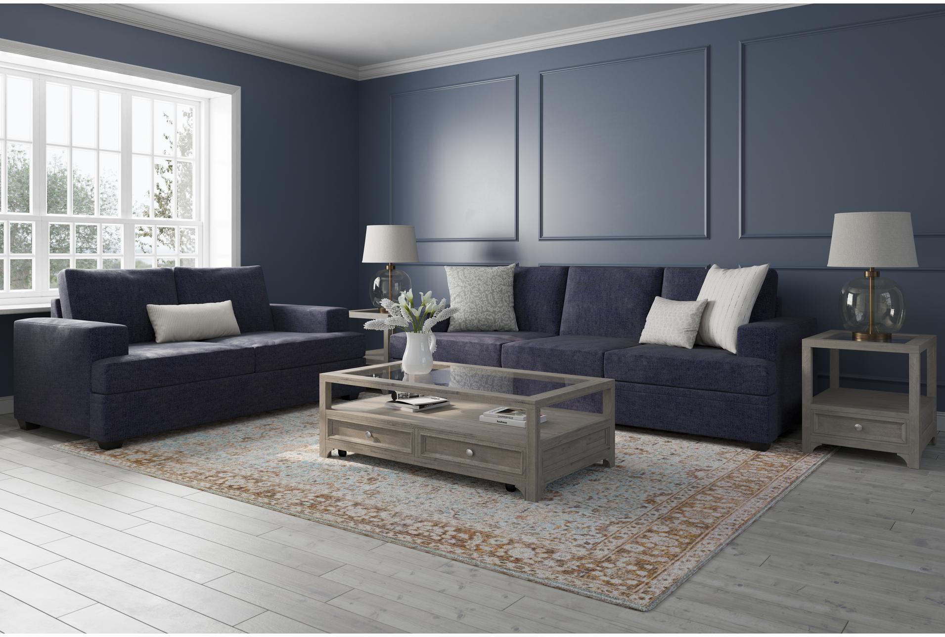 bonaterra midnight navy blue fabric 2 piece sofa & loveseat set 10 bonaterra midnight navy blue fabric 2 piece sofa & loveseat set