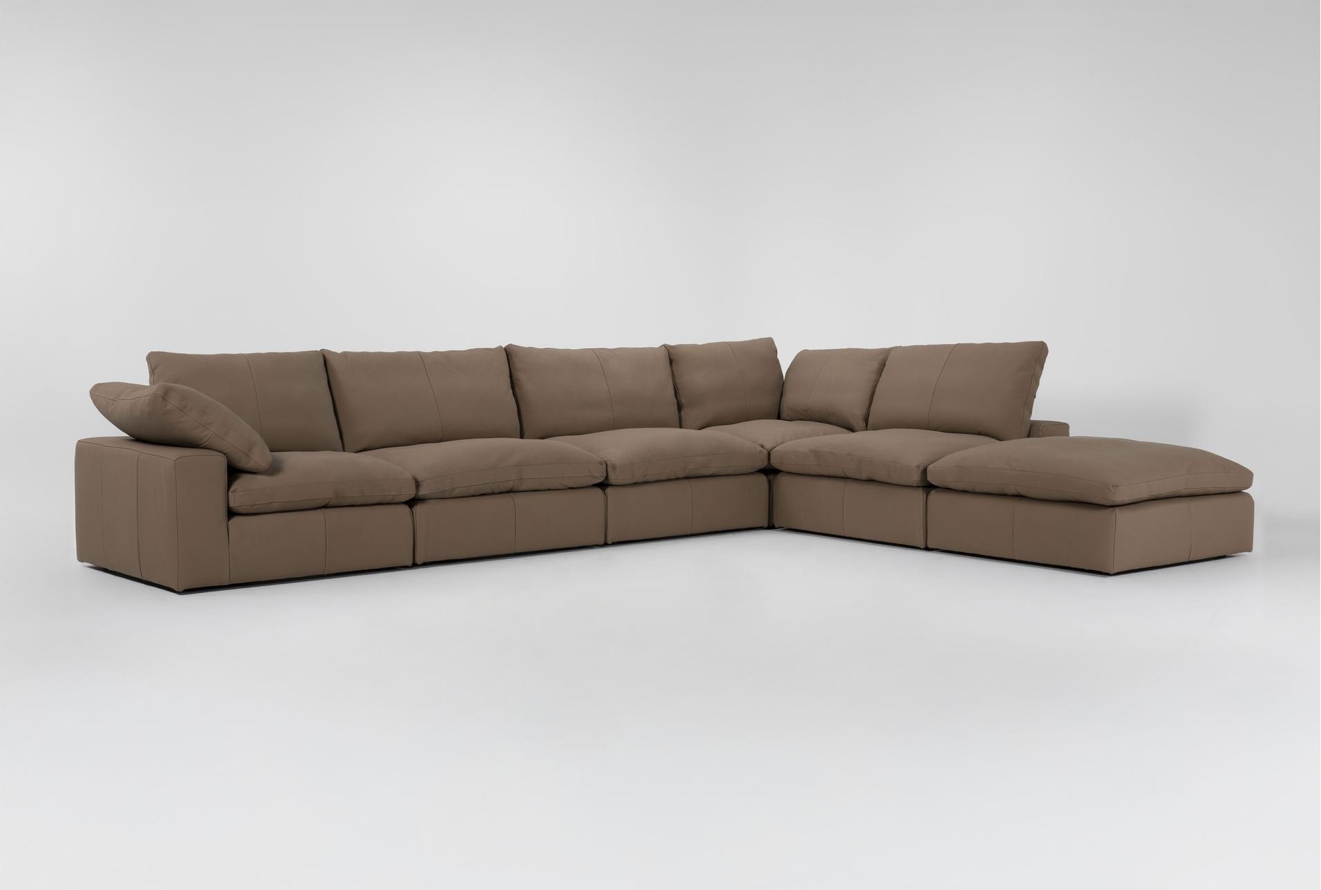 satori camel brown natural leather 6 piece modular l-shaped sectional with 2 corners 3 armless chairs & ottoman 1 satori camel brown natural leather 6 piece modular l-shaped sectional with 2 corners 3 armless chairs & ottoman