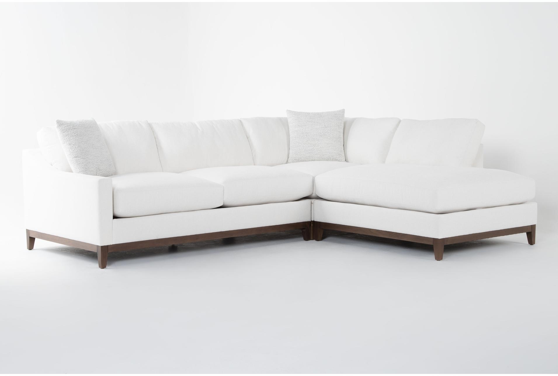 besom ii 120" white fabric 3 piece sectional with right facing bumper chaise 1 besom ii 120" white fabric 3 piece sectional with right facing bumper chaise