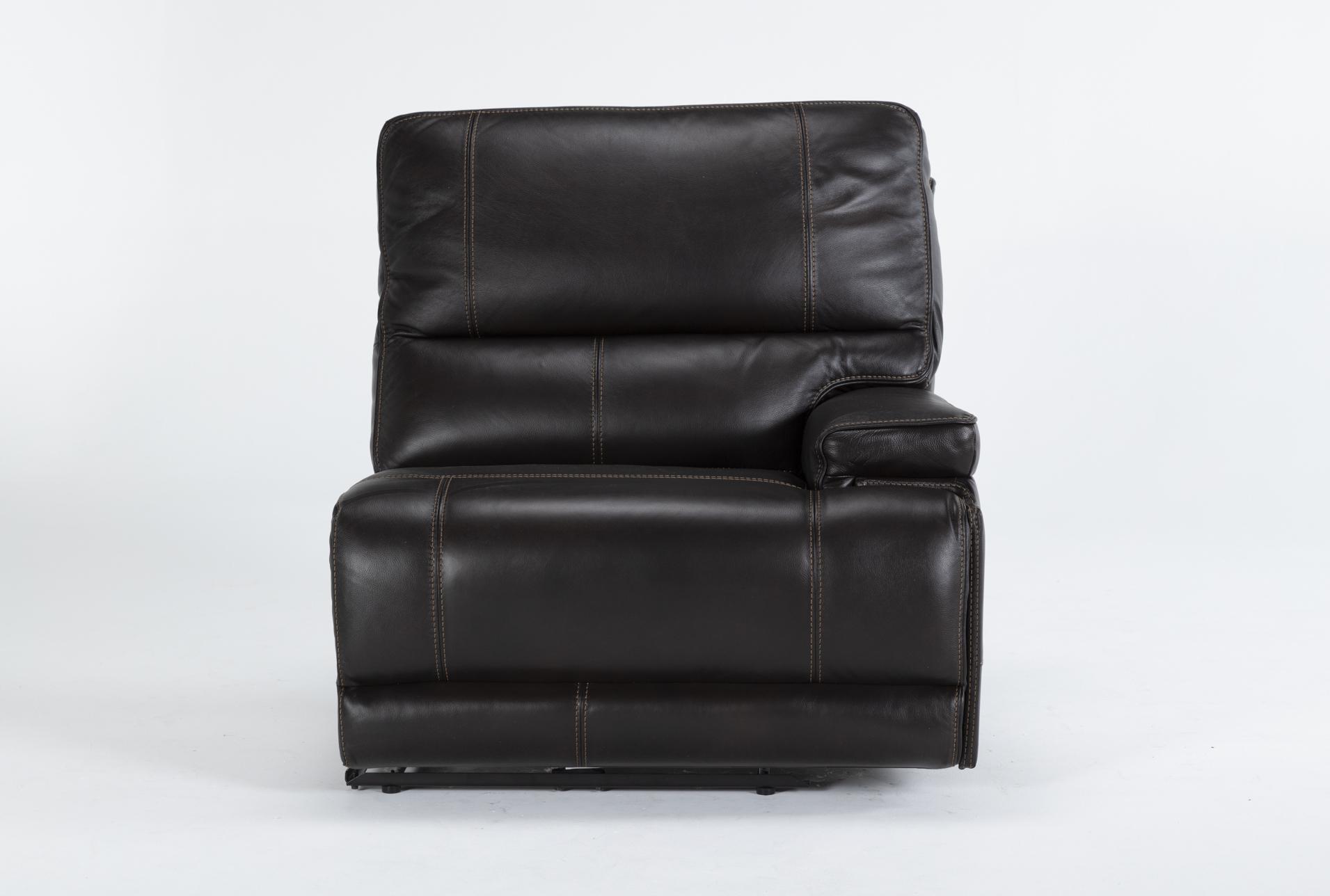 watkins coffee leather power cordless right arm facing recliner with power headrest & usb